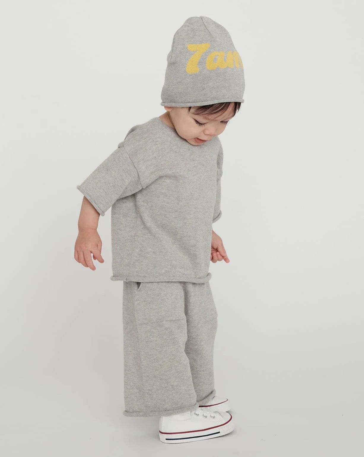 7AM Logo Cotton Beanie | Heather Grey - Image 4