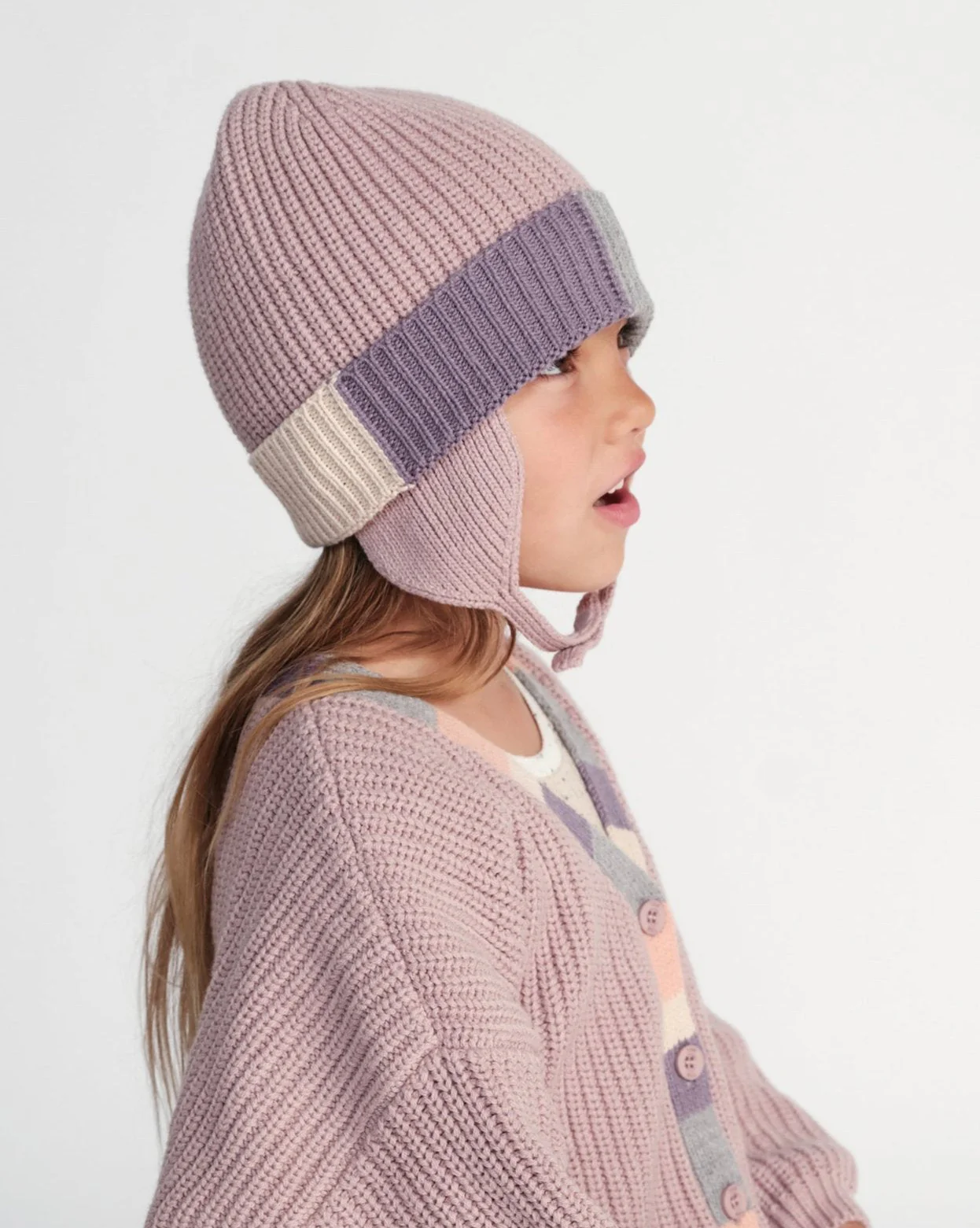 Beanie Ear Flap - Chunky | Ash Rose/Multicolor - Image 2
