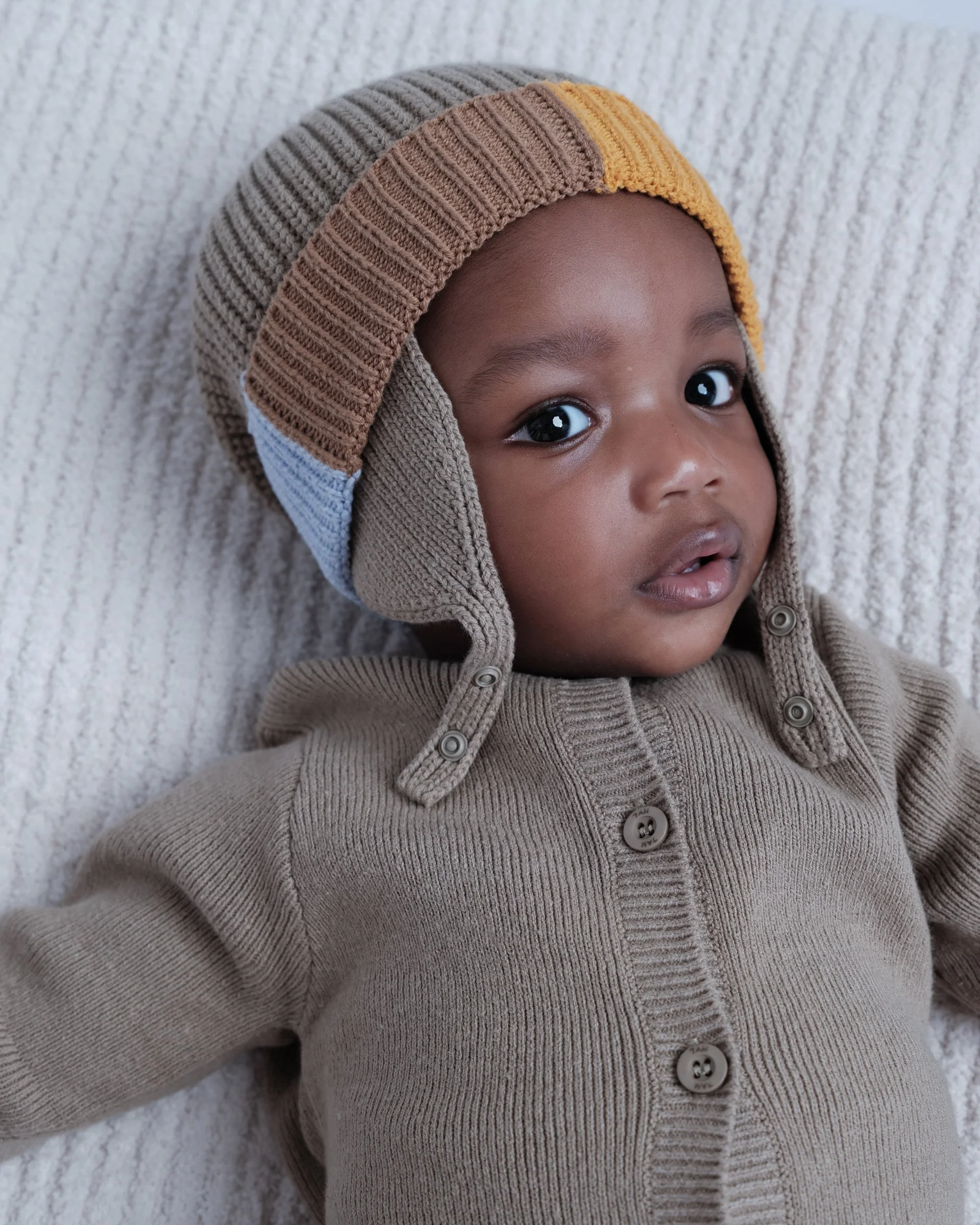 Beanie Ear Flap - Chunky | Olive/Multicolor - Image 2