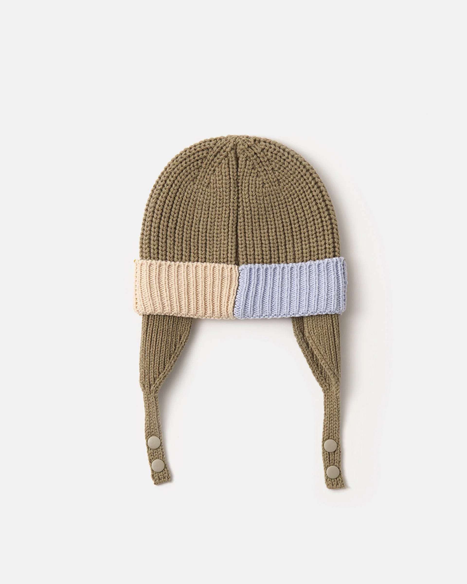 Beanie Ear Flap - Chunky | Olive/Multicolor - Image 3
