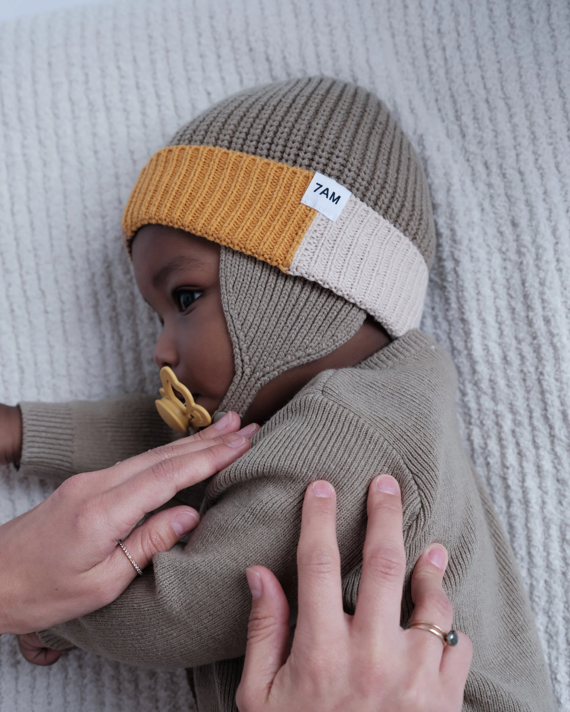 Beanie Ear Flap - Chunky | Olive/Multicolor - Image 4