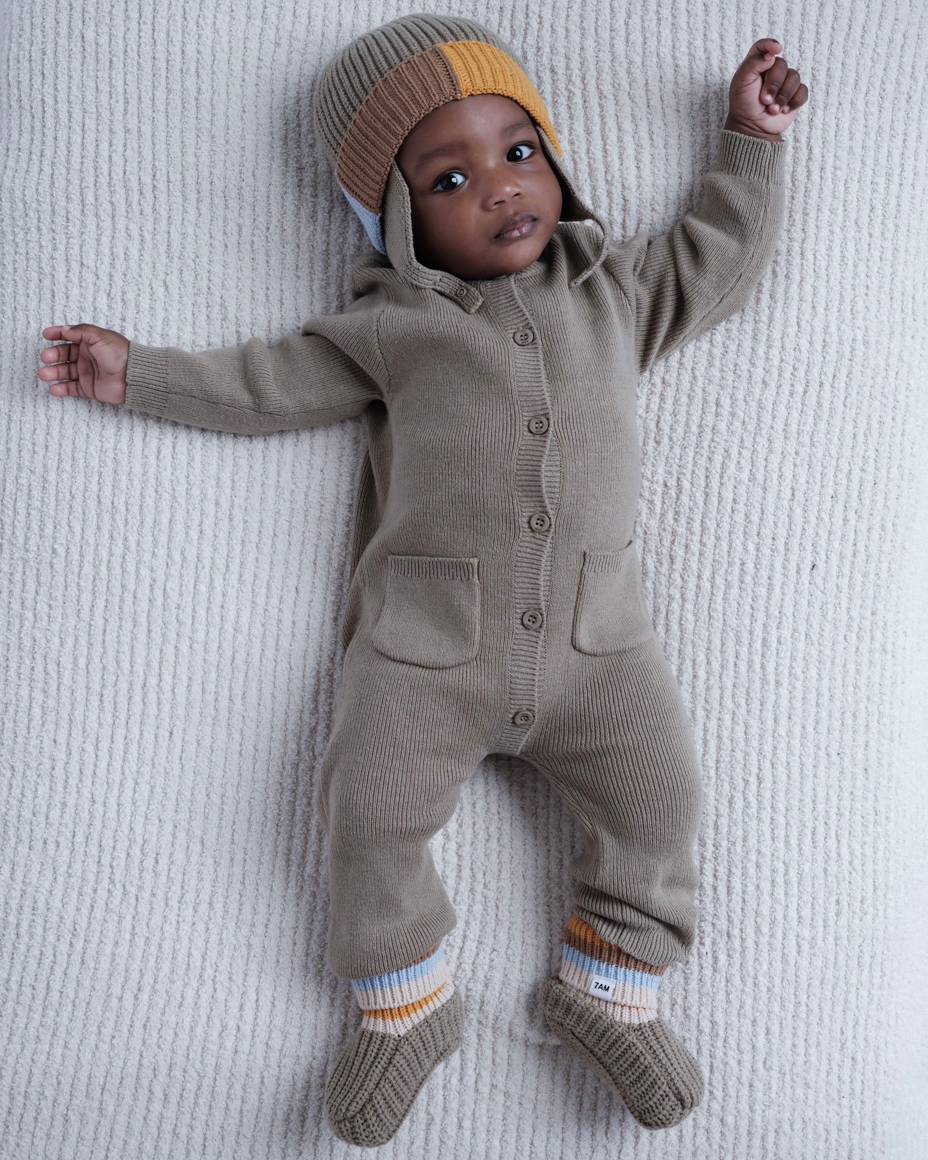 Beanie Ear Flap - Chunky | Olive/Multicolor - Image 5