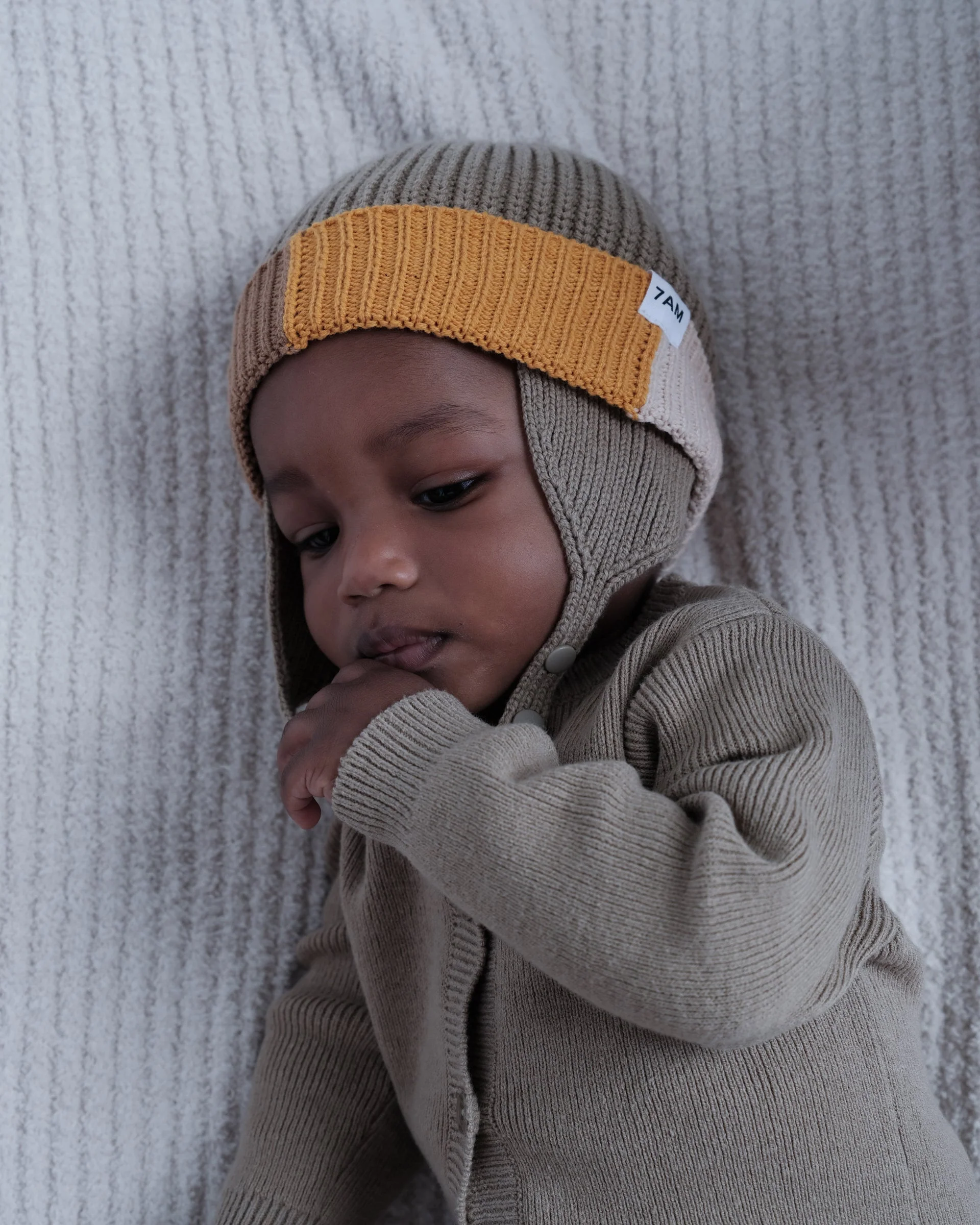 Beanie Ear Flap - Chunky | Olive/Multicolor - Image 6