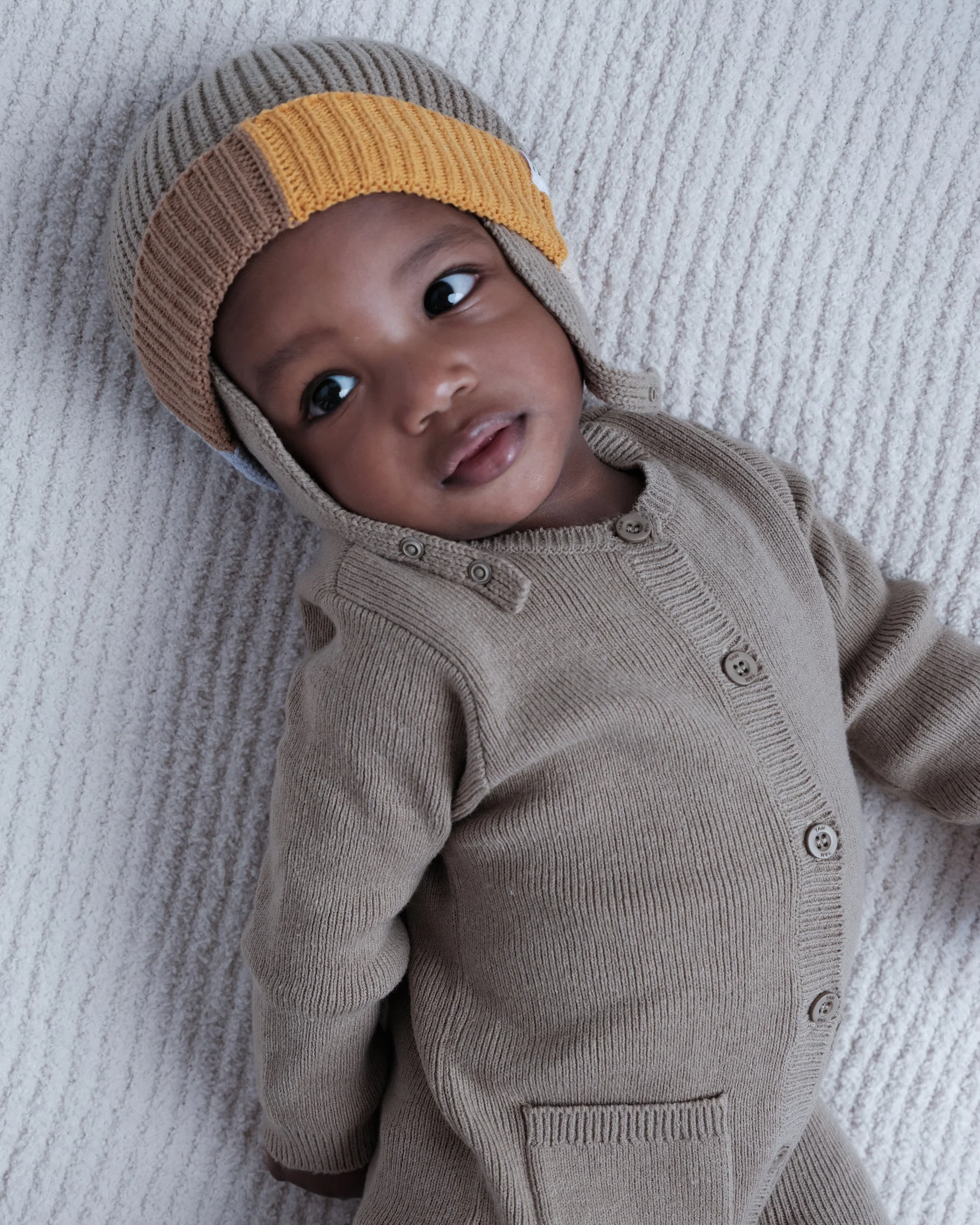 Beanie Ear Flap - Chunky | Olive/Multicolor - Image 8