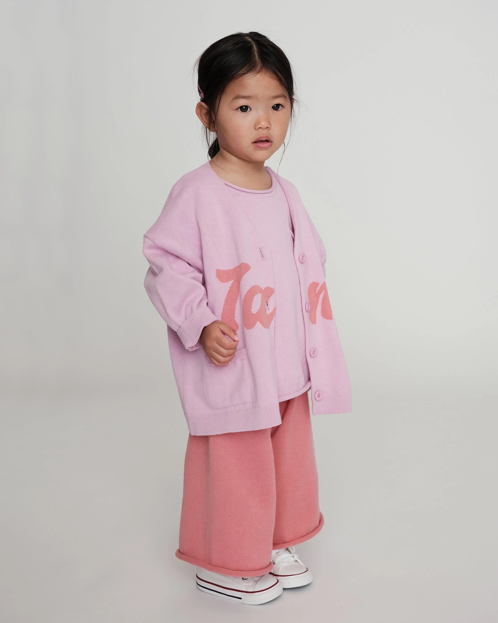 7AM Logo Boxy Cotton Cardigan | Pink - Image 8