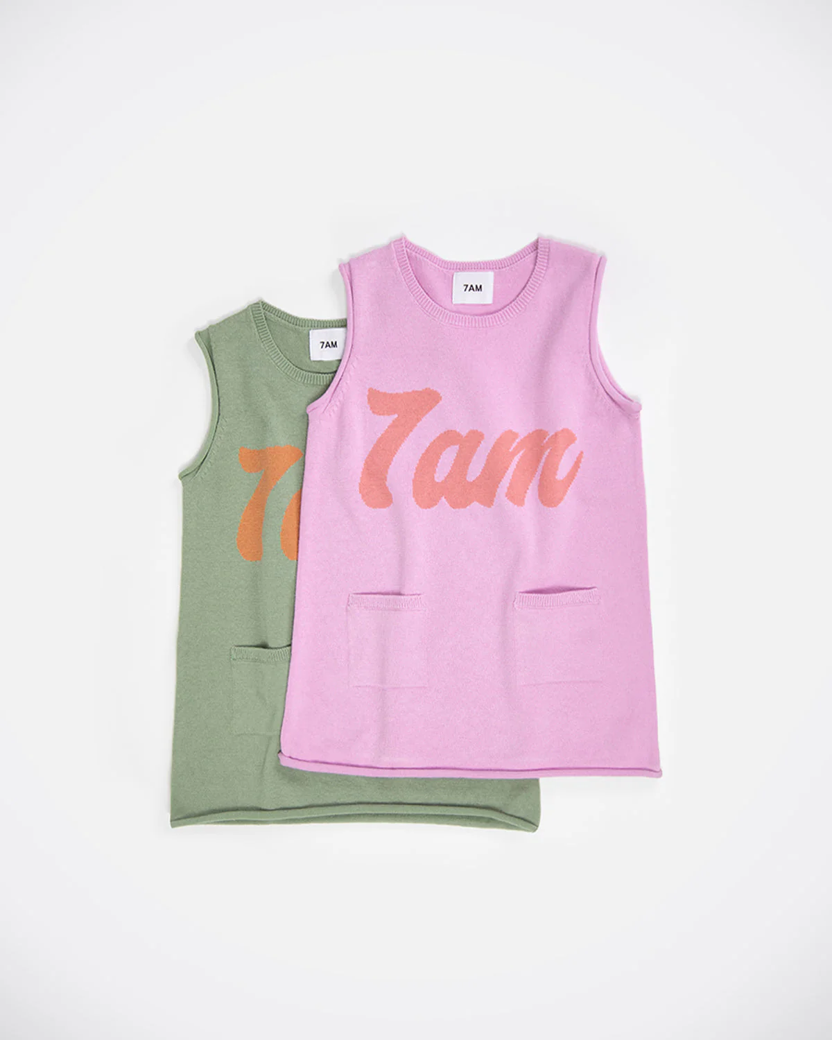 7AM Logo Boxy Cotton Dress | Pink - Image 3