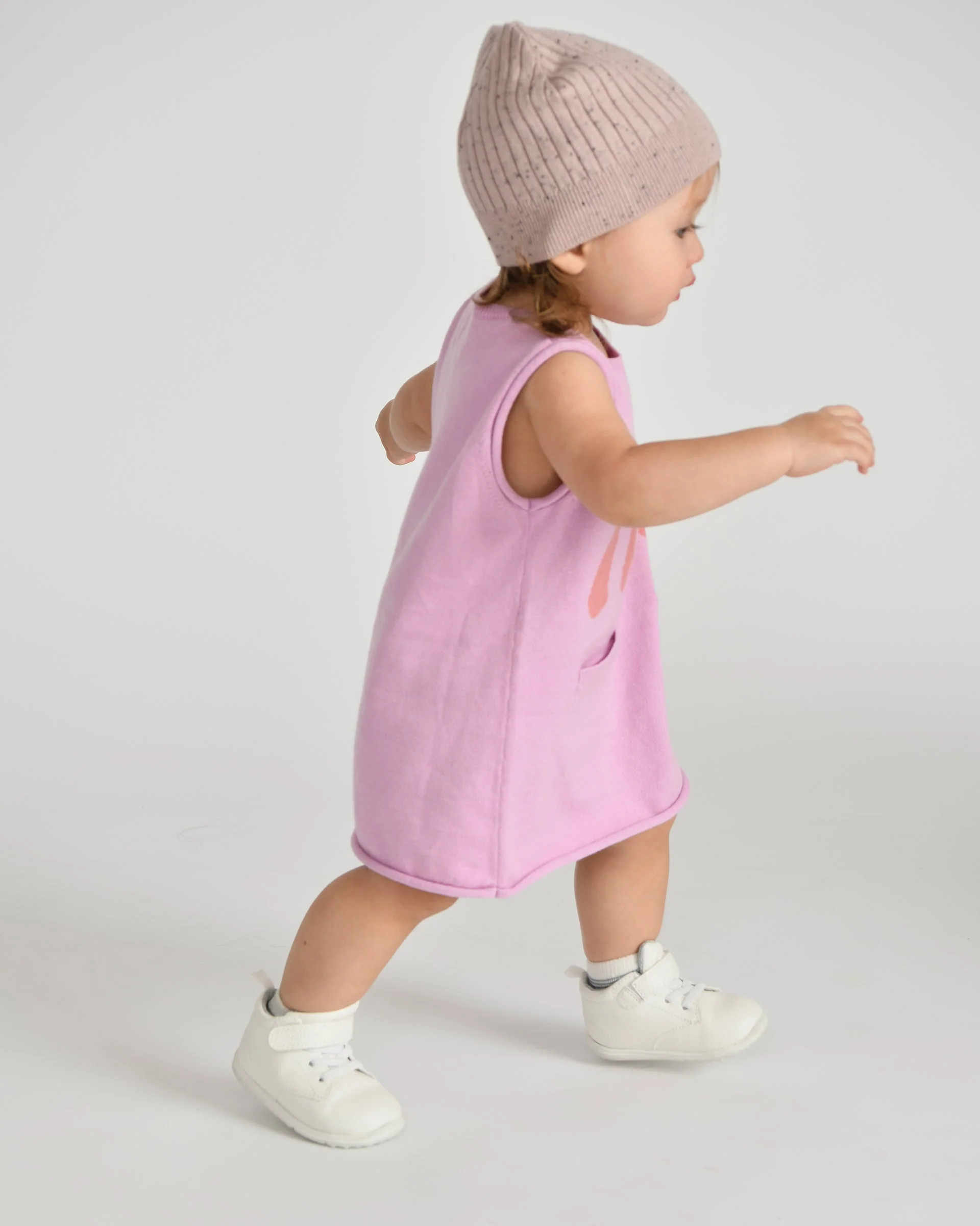 7AM Logo Boxy Cotton Dress | Pink - Image 8
