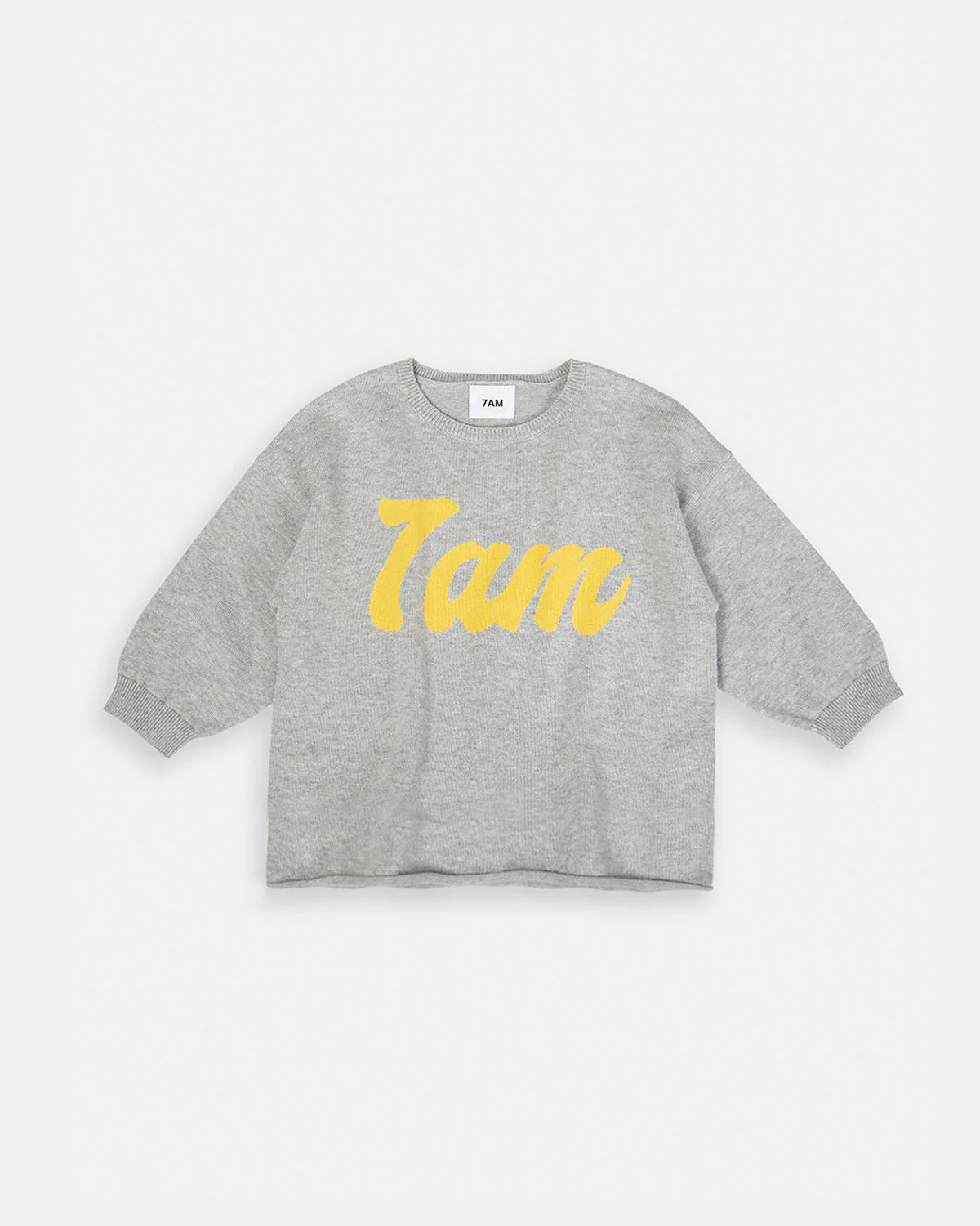 7AM Logo Boxy Long Sleeve Top | Heather Grey