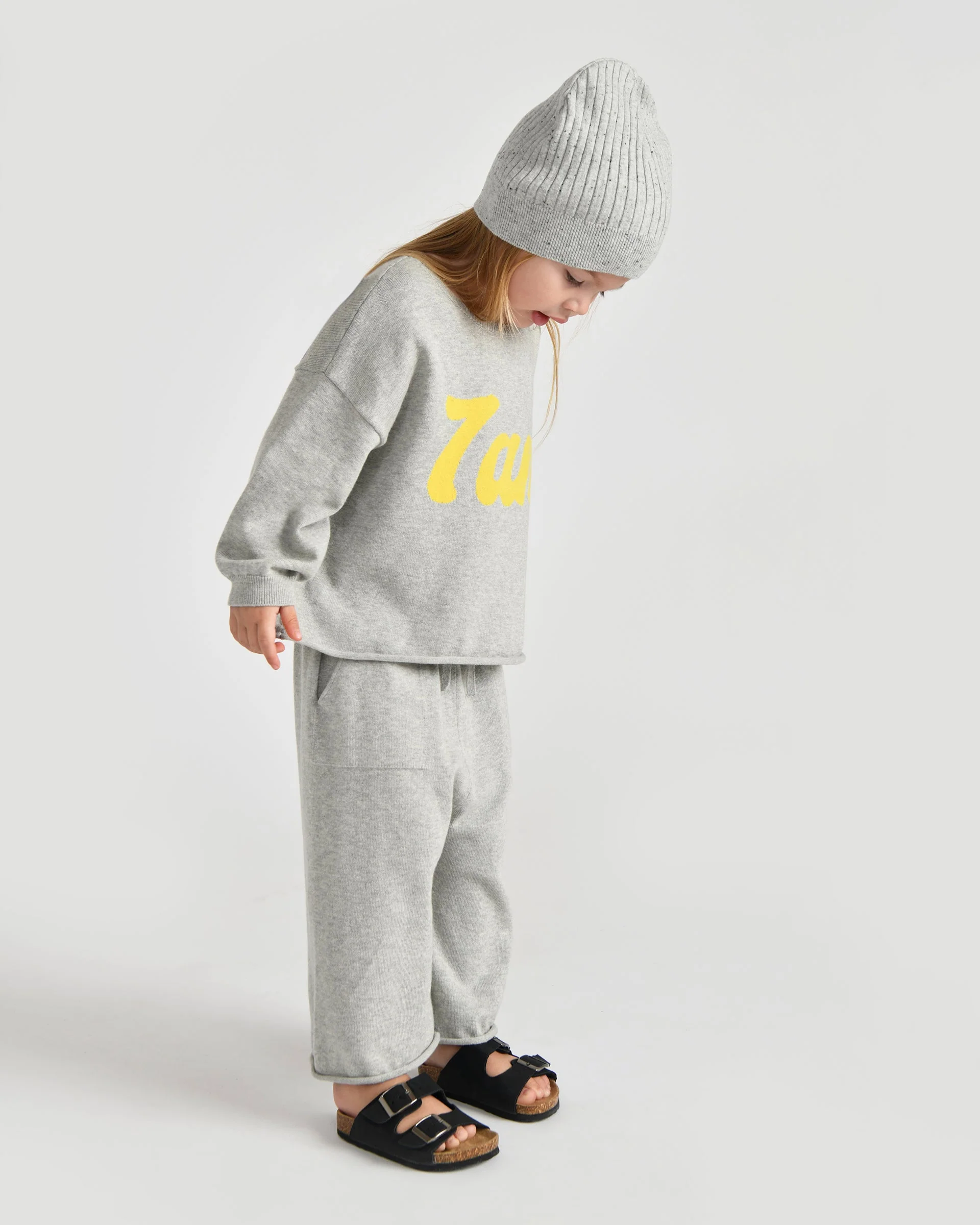 7AM Logo Boxy Long Sleeve Top | Heather Grey - Image 6