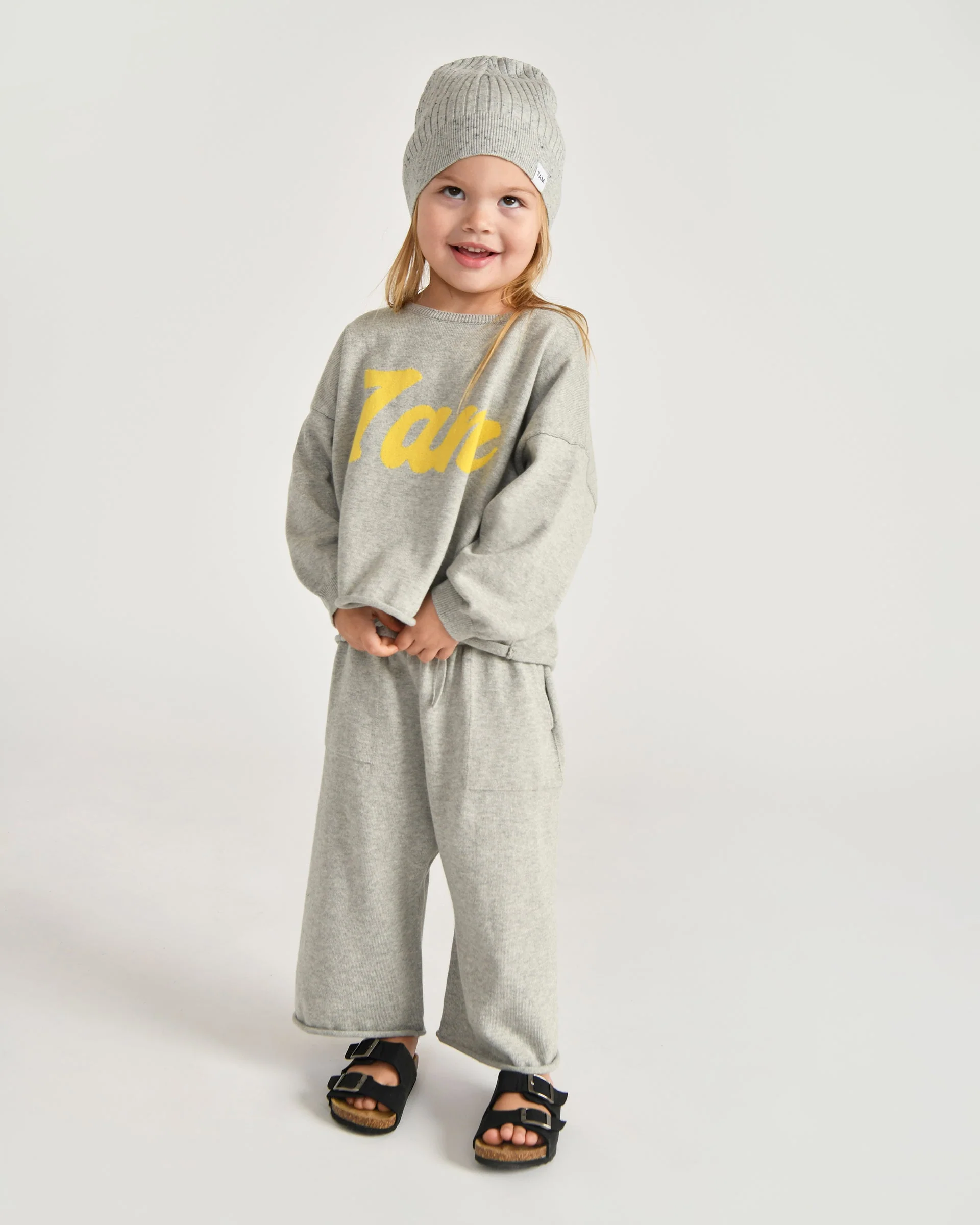 7AM Logo Boxy Long Sleeve Top | Heather Grey - Image 8