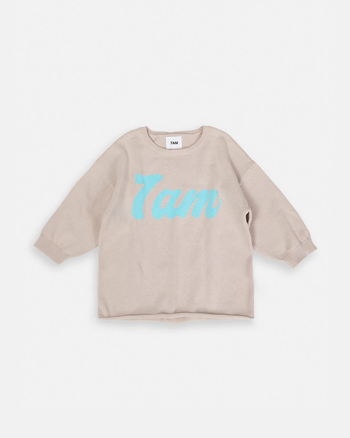 7AM Logo Boxy Long Sleeve Top | Oat