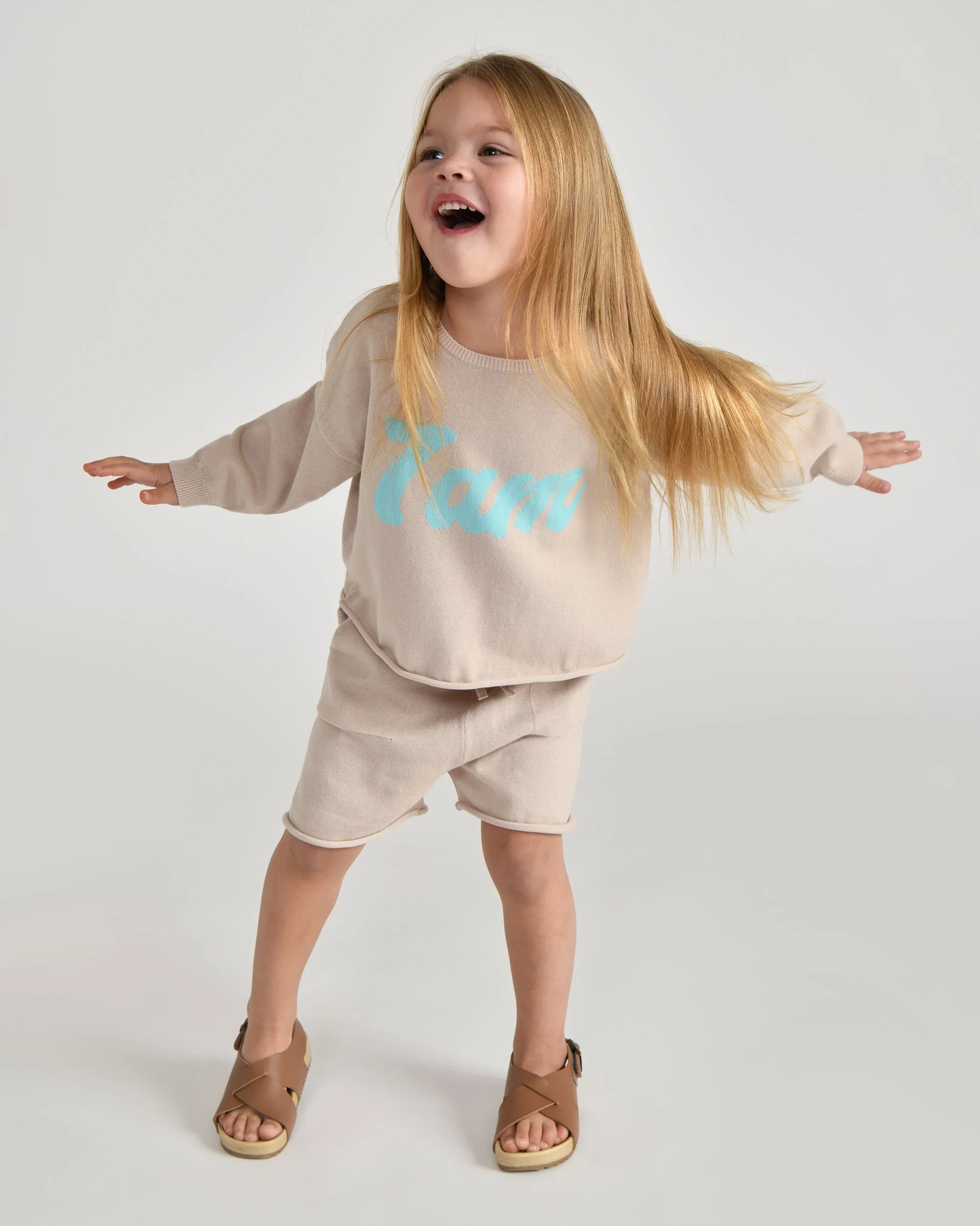 7AM Logo Boxy Long Sleeve Top | Oat - Image 2