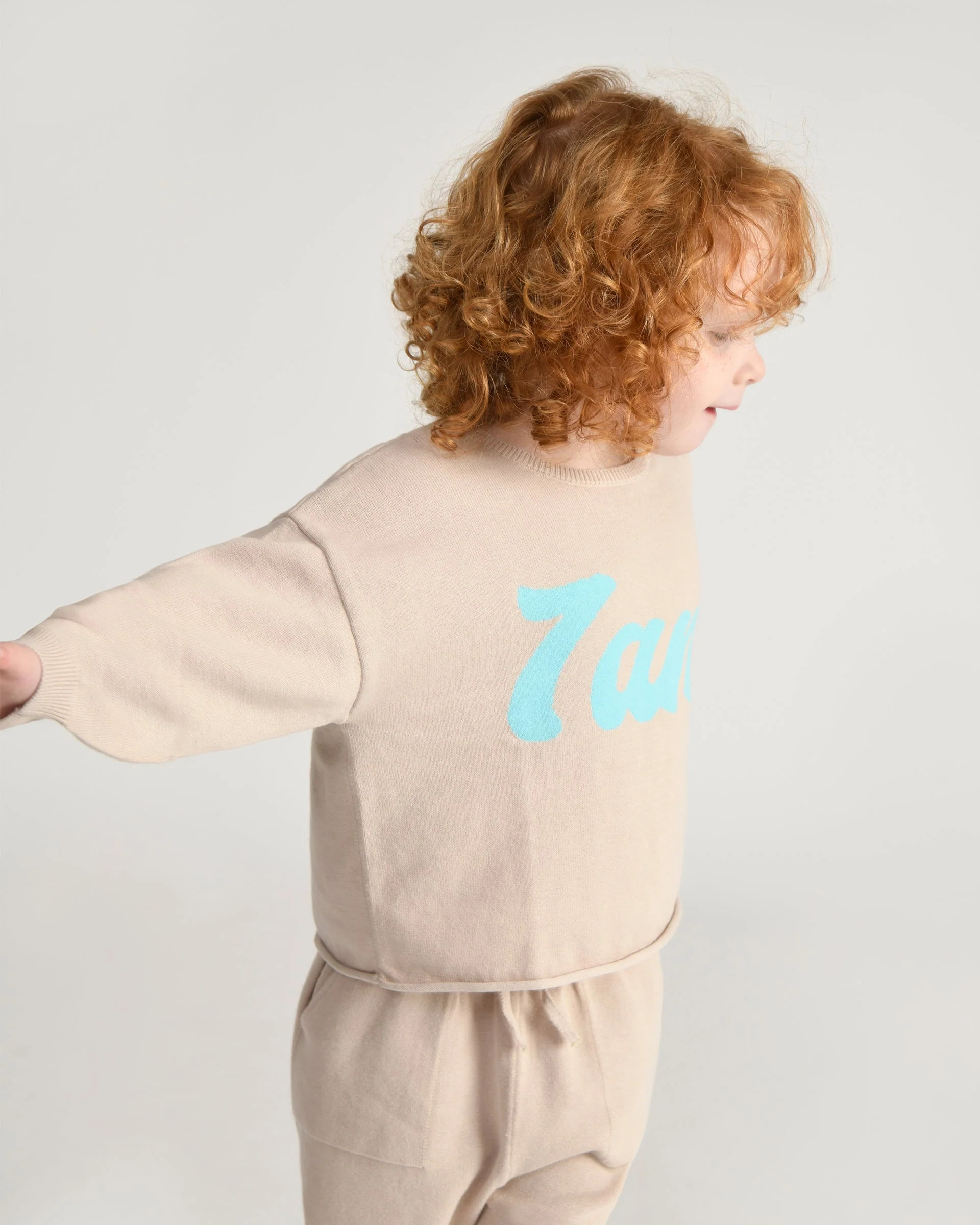 7AM Logo Boxy Long Sleeve Top | Oat - Image 4