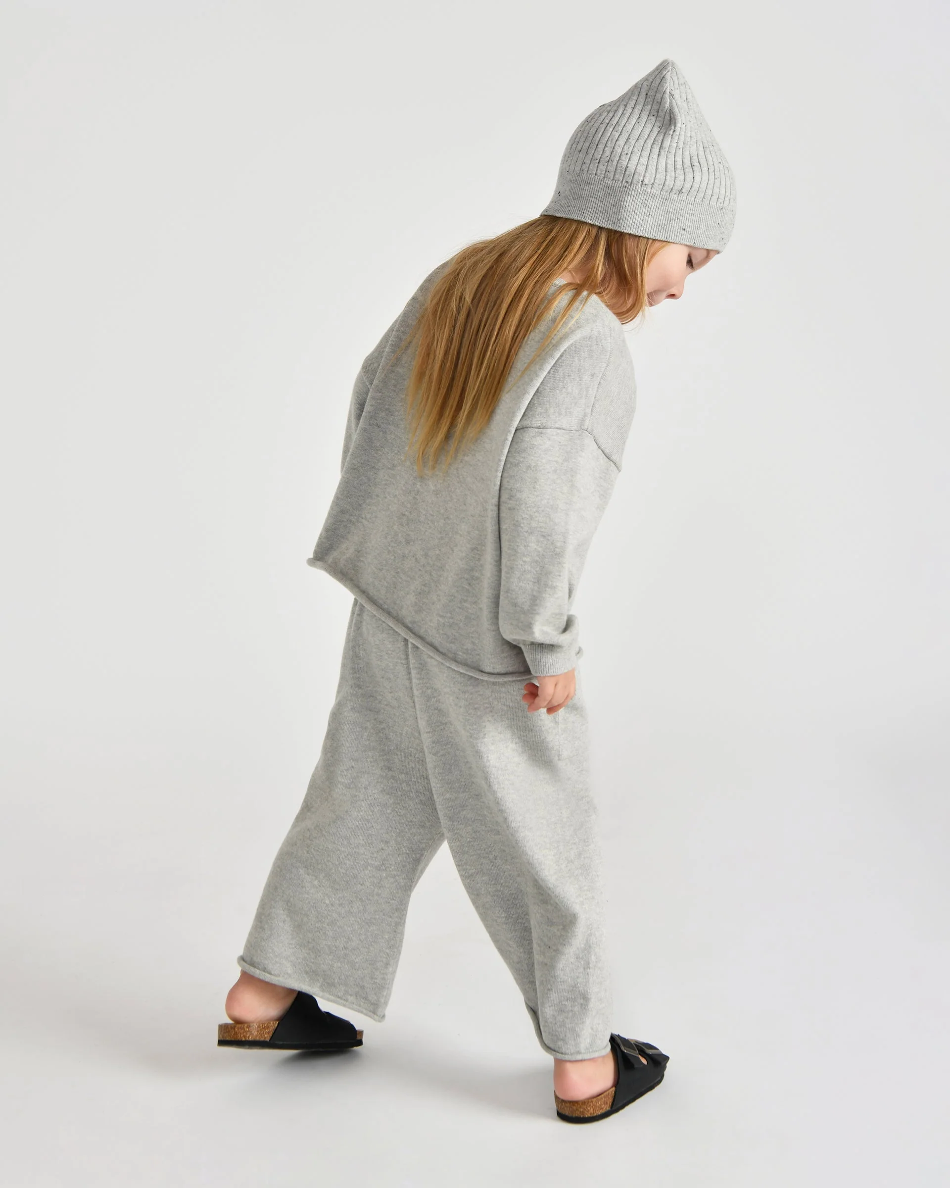 Cotton Relaxed Pants | Heather Grey - Image 10