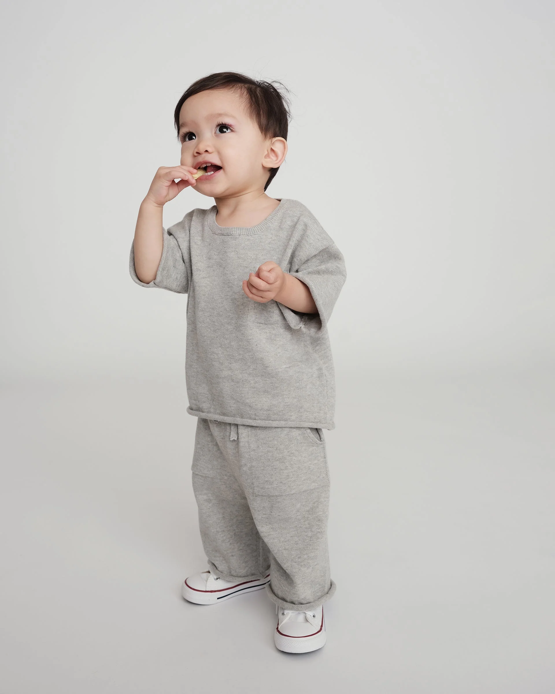 Cotton Relaxed Pants | Heather Grey - Image 2