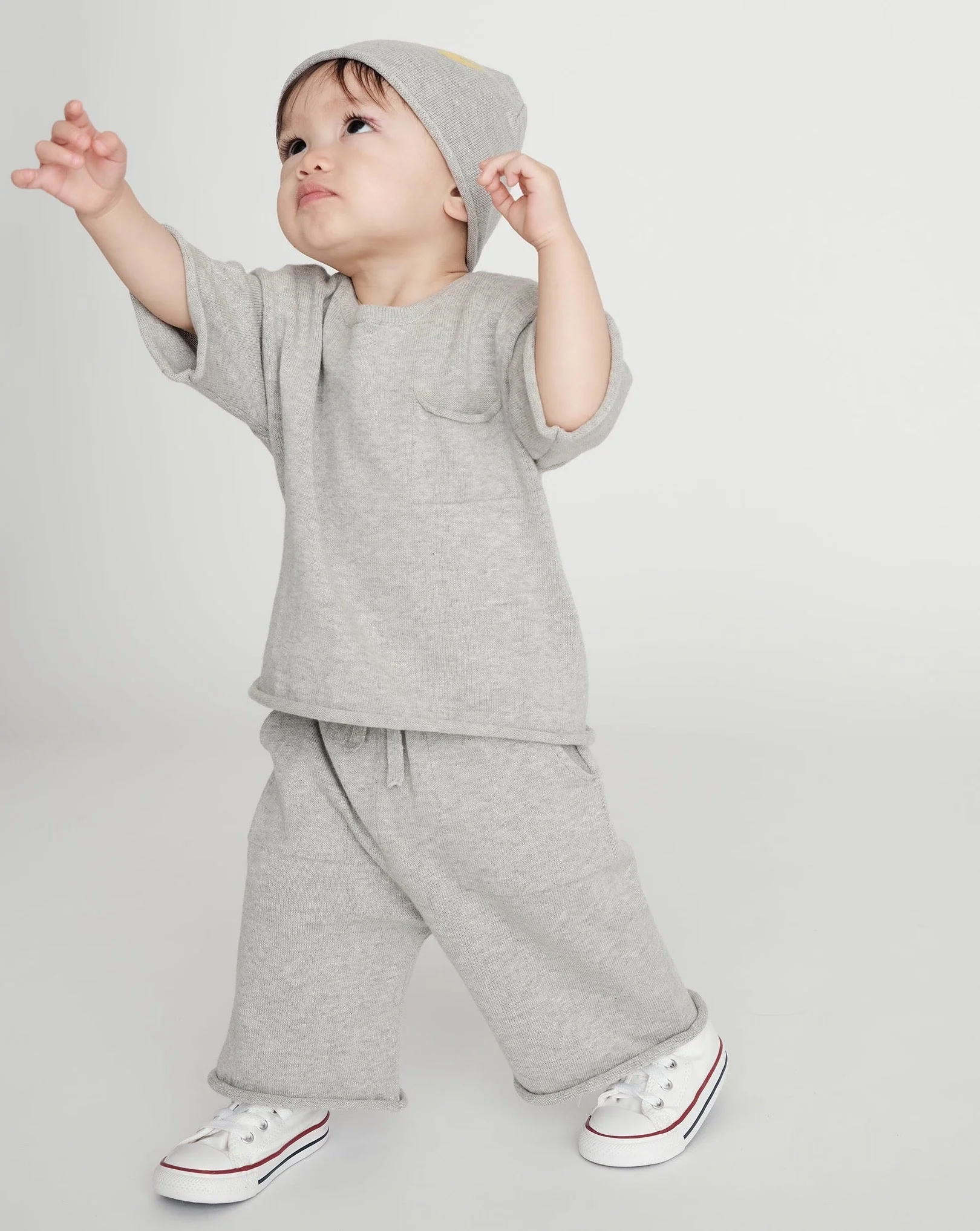 Cotton Relaxed Pants | Heather Grey - Image 3