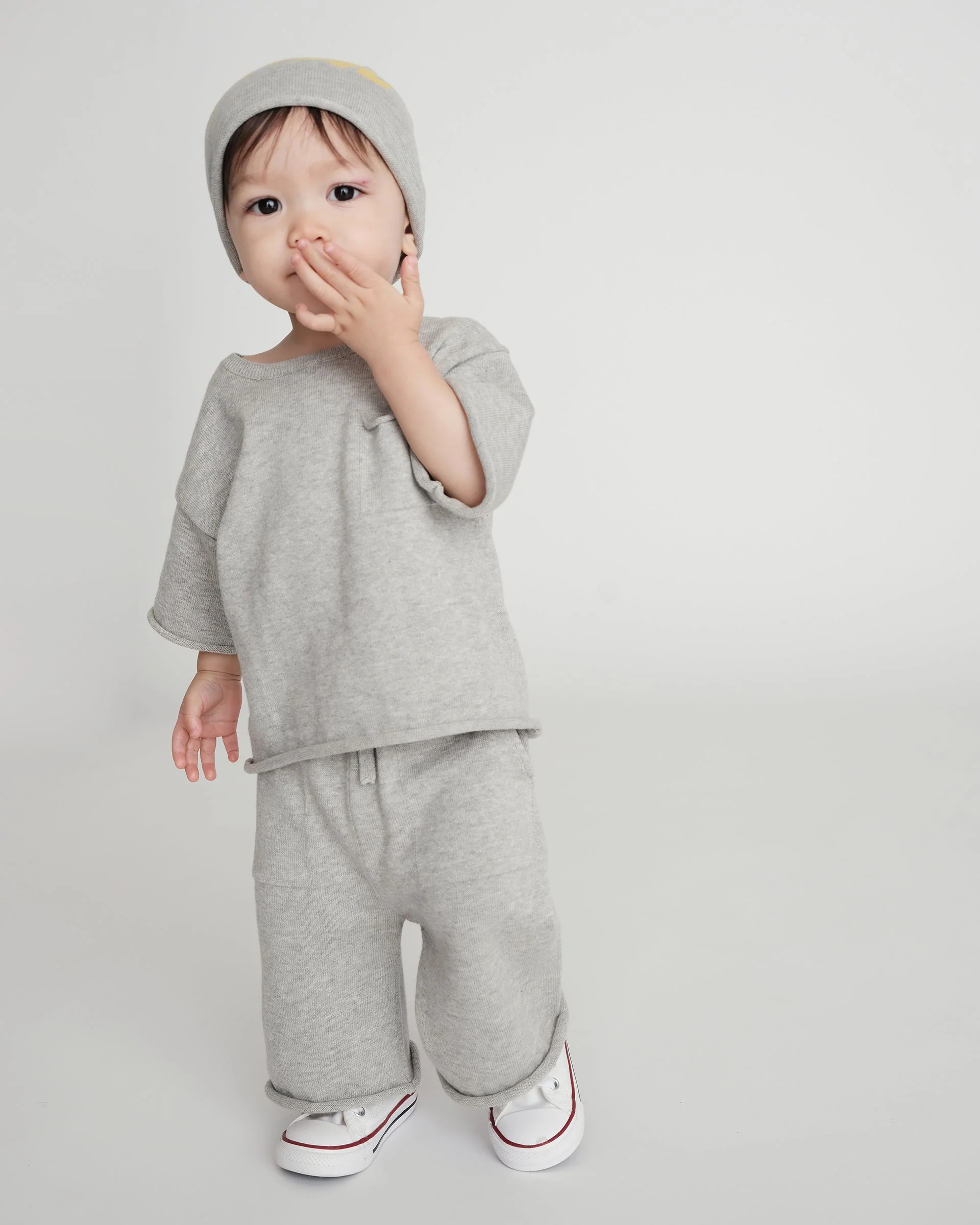 Cotton Relaxed Pants | Heather Grey - Image 4