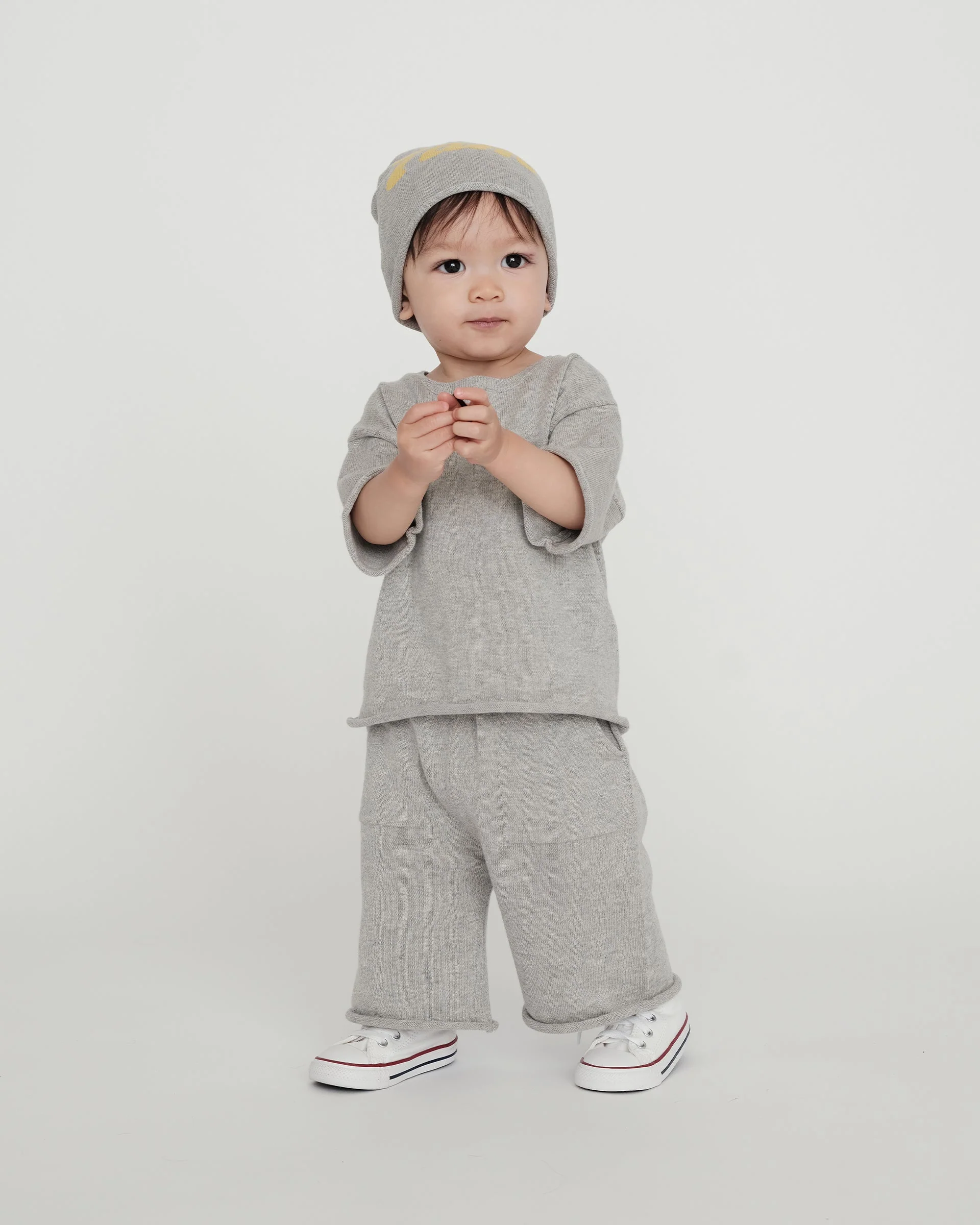 Cotton Relaxed Pants | Heather Grey - Image 6