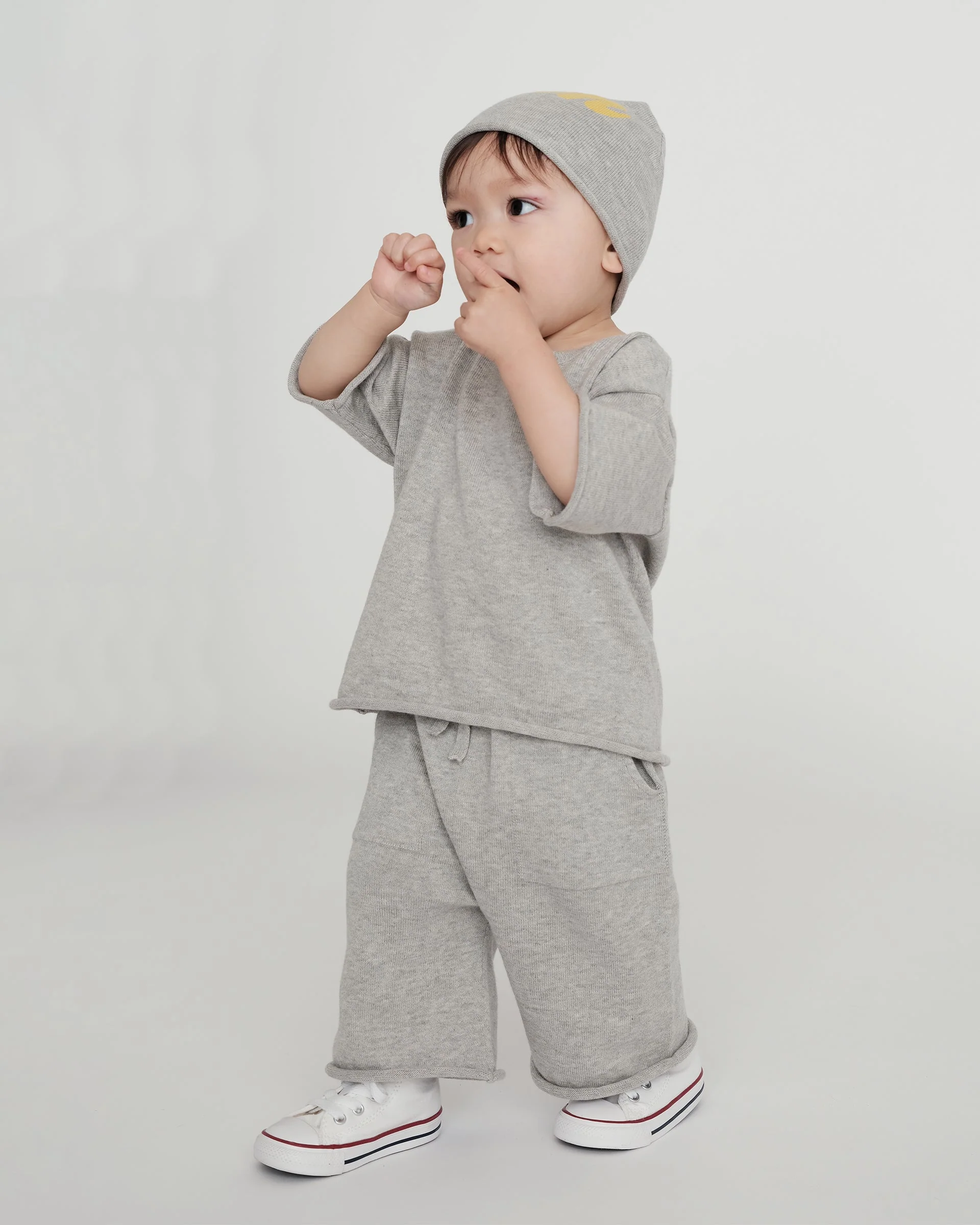 Cotton Relaxed Pants | Heather Grey - Image 7