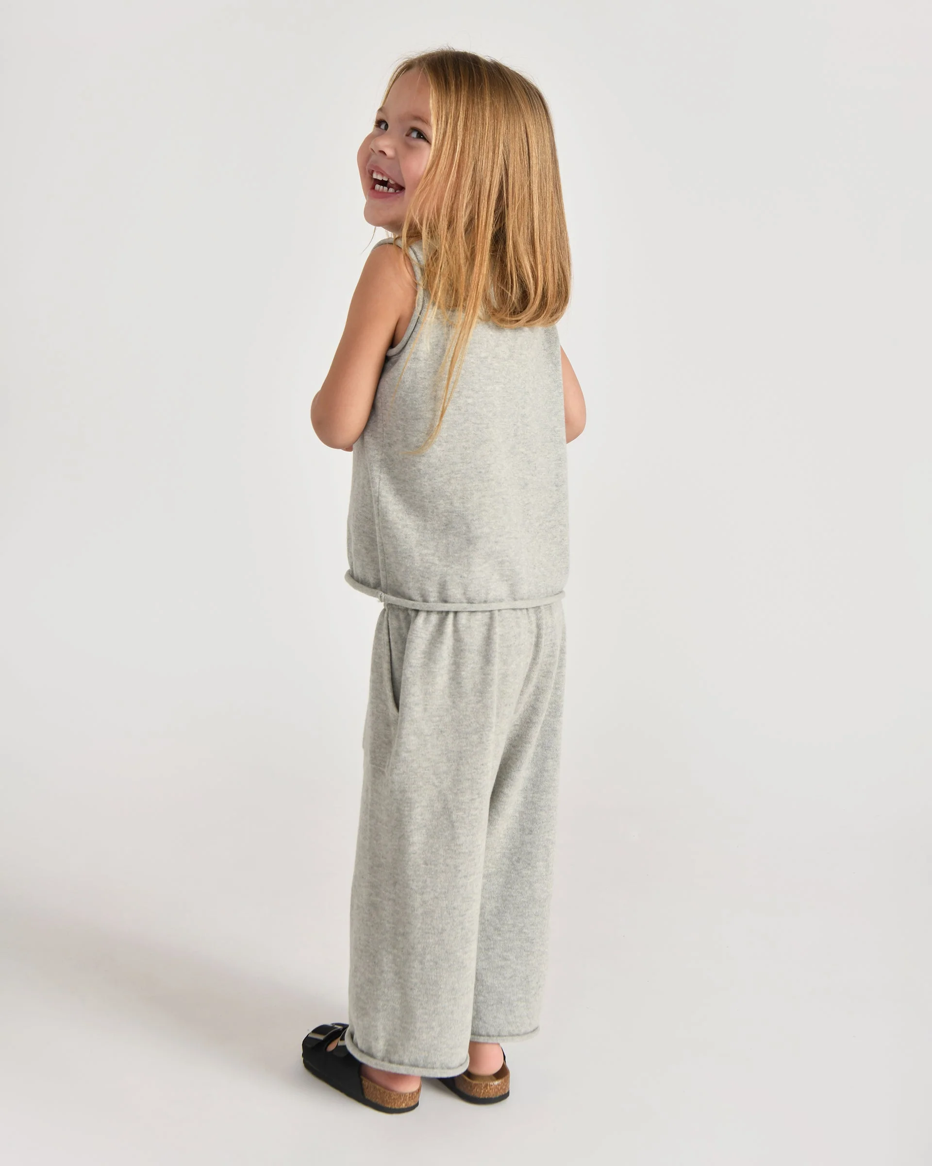 Cotton Relaxed Pants | Heather Grey - Image 9