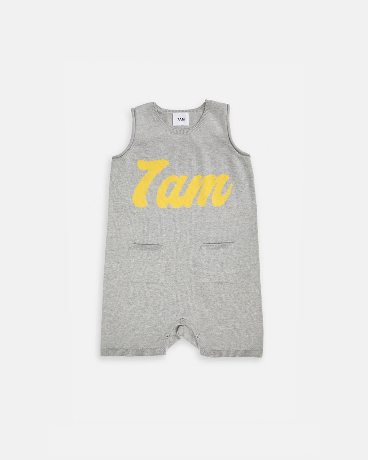 7AM Logo Boxy Romper | Heather Grey