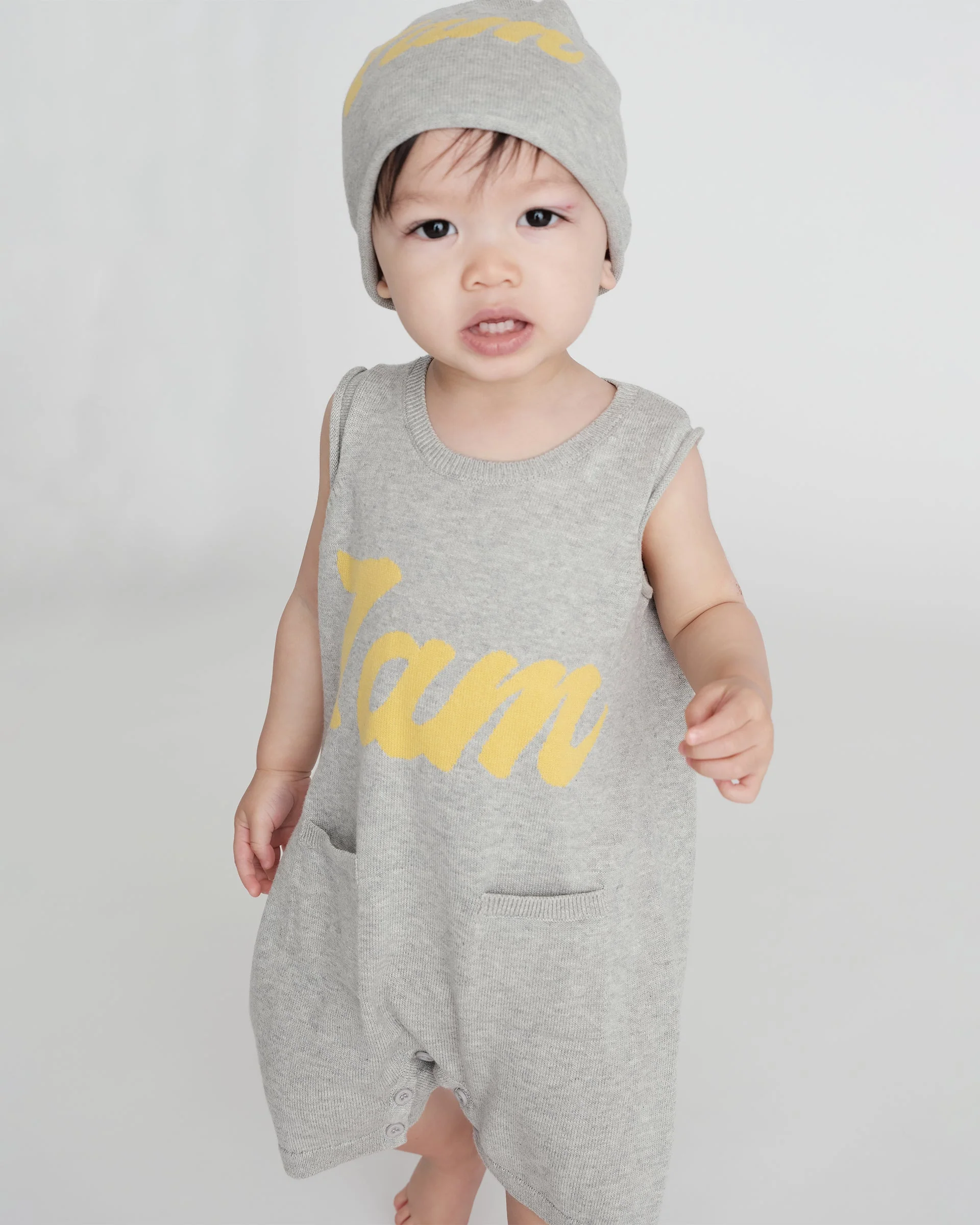 7AM Logo Boxy Romper | Heather Grey - Image 5