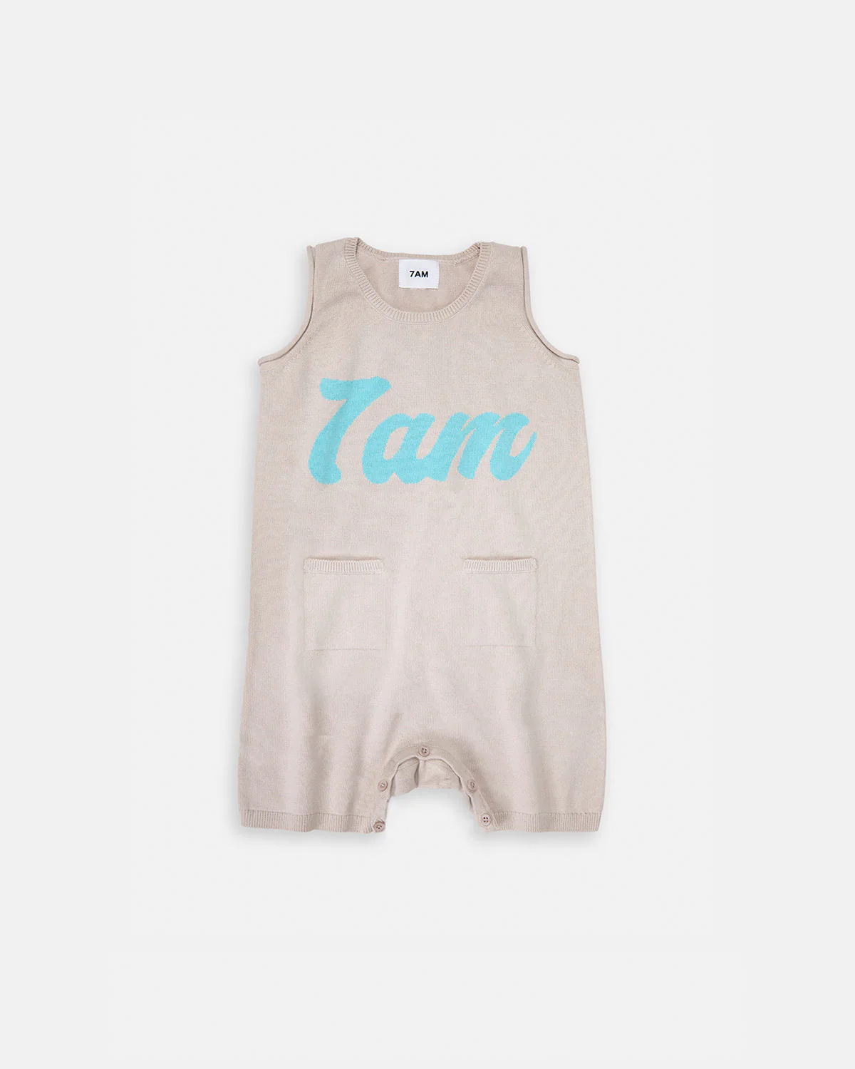 7AM Logo Boxy Romper | Oat