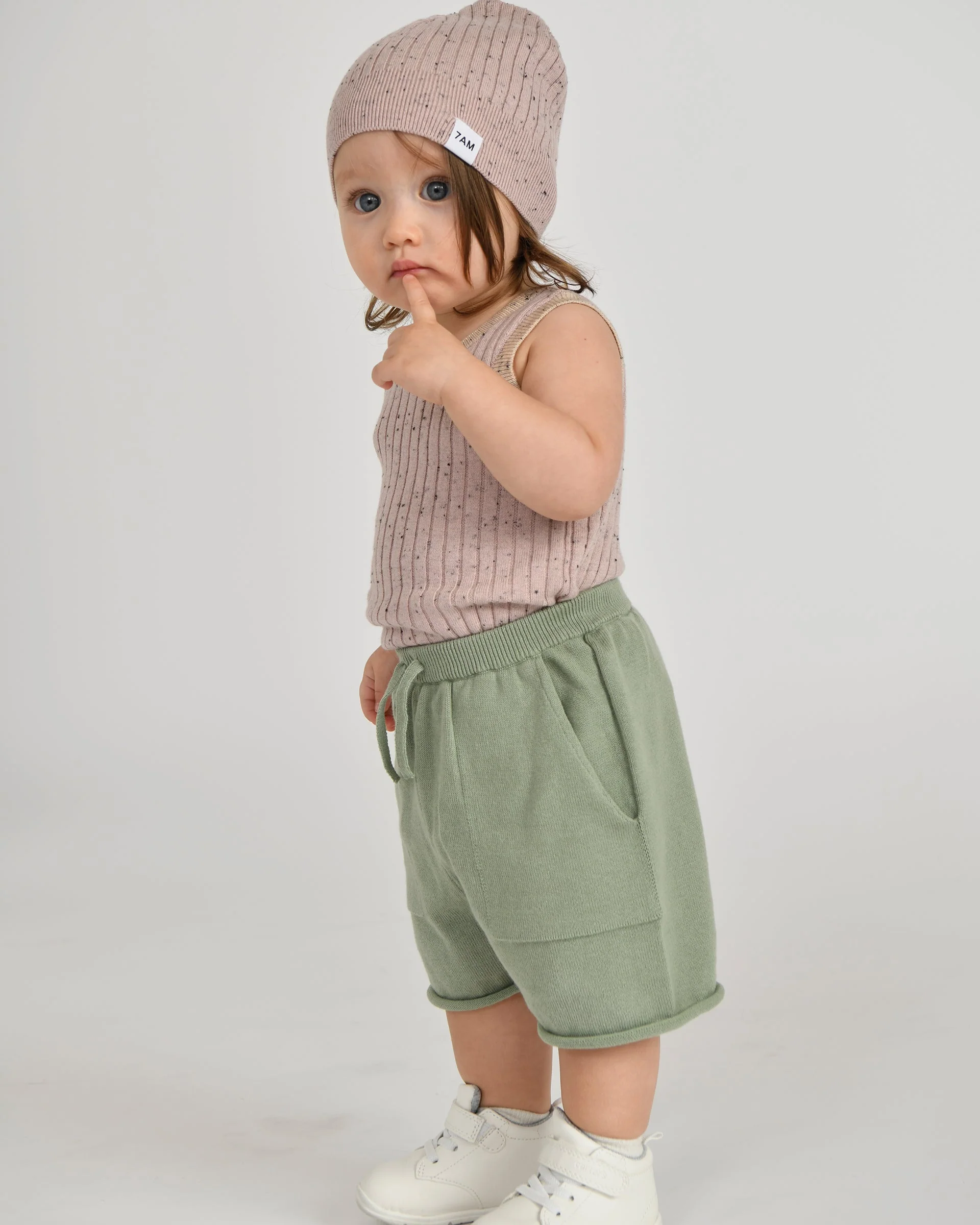 Cotton Slouchy Shorts | Sage - Image 8