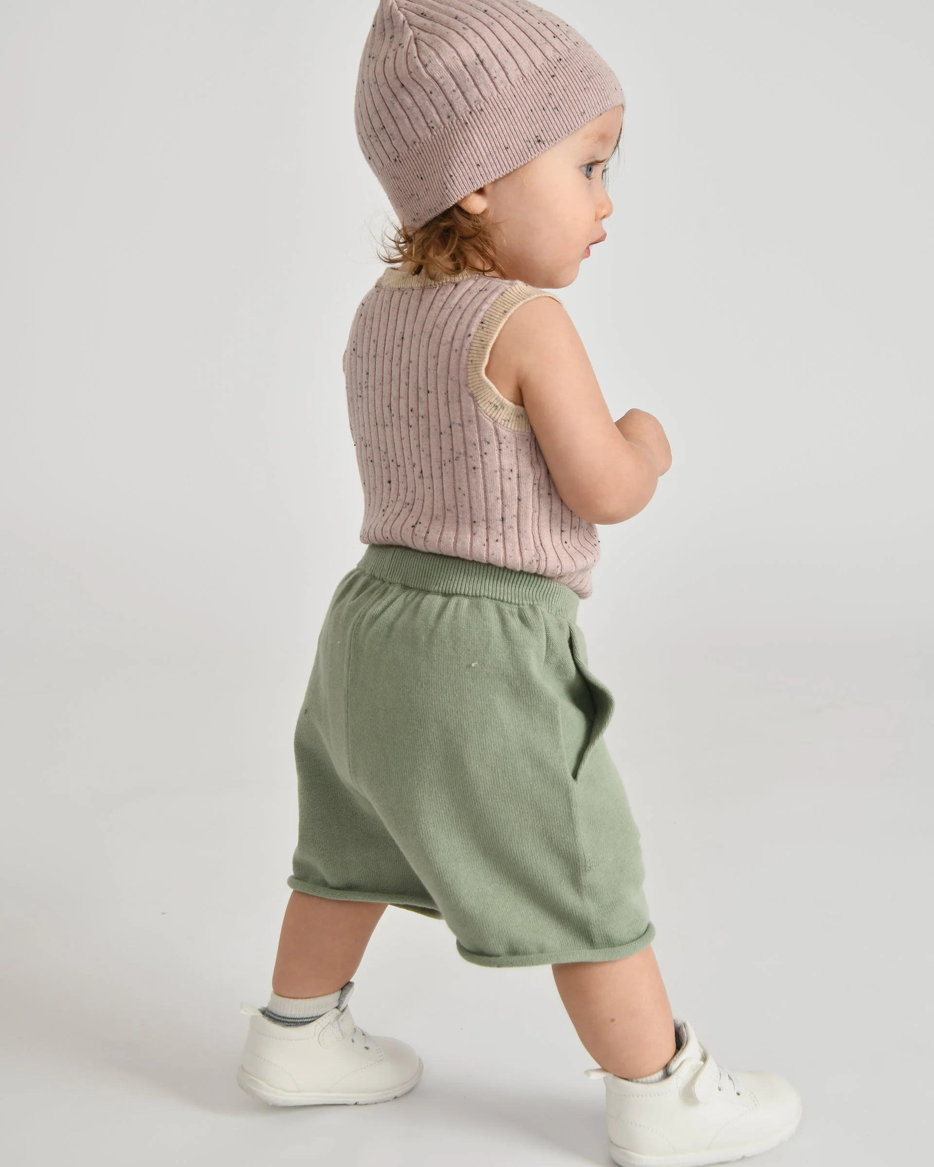 Cotton Slouchy Shorts | Sage - Image 9