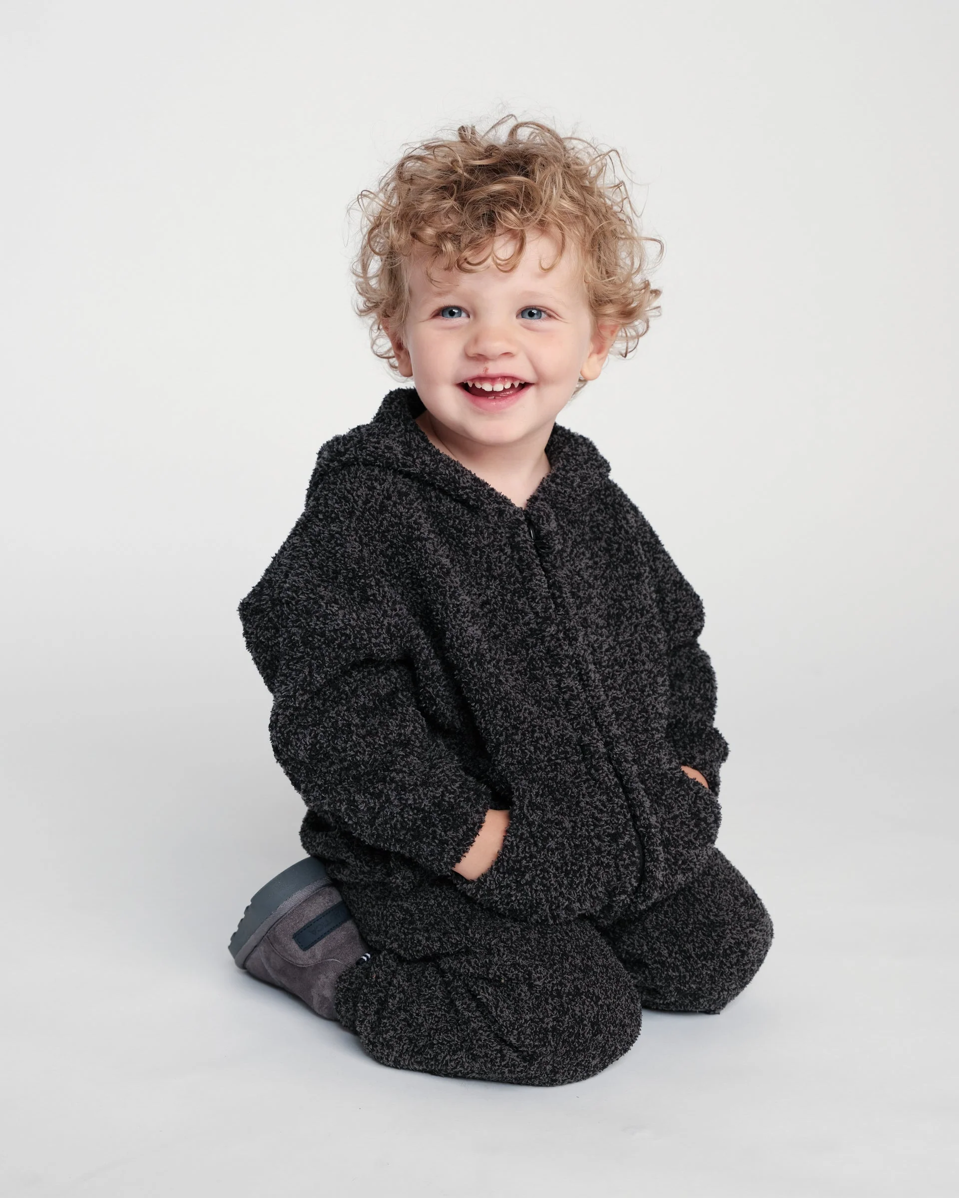 Zip Up Hoodie - Fuzzy | Black Melange - Image 6
