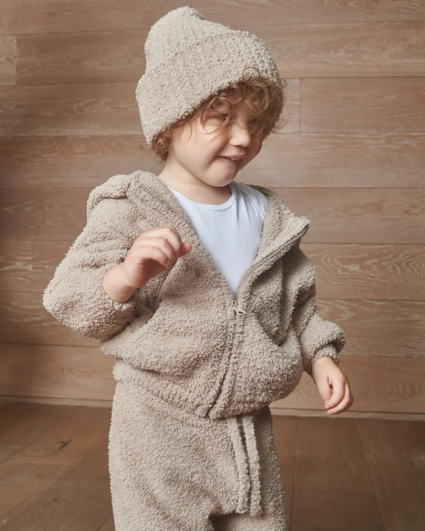 Zip Up Hoodie - Fuzzy | Taupe - Image 6