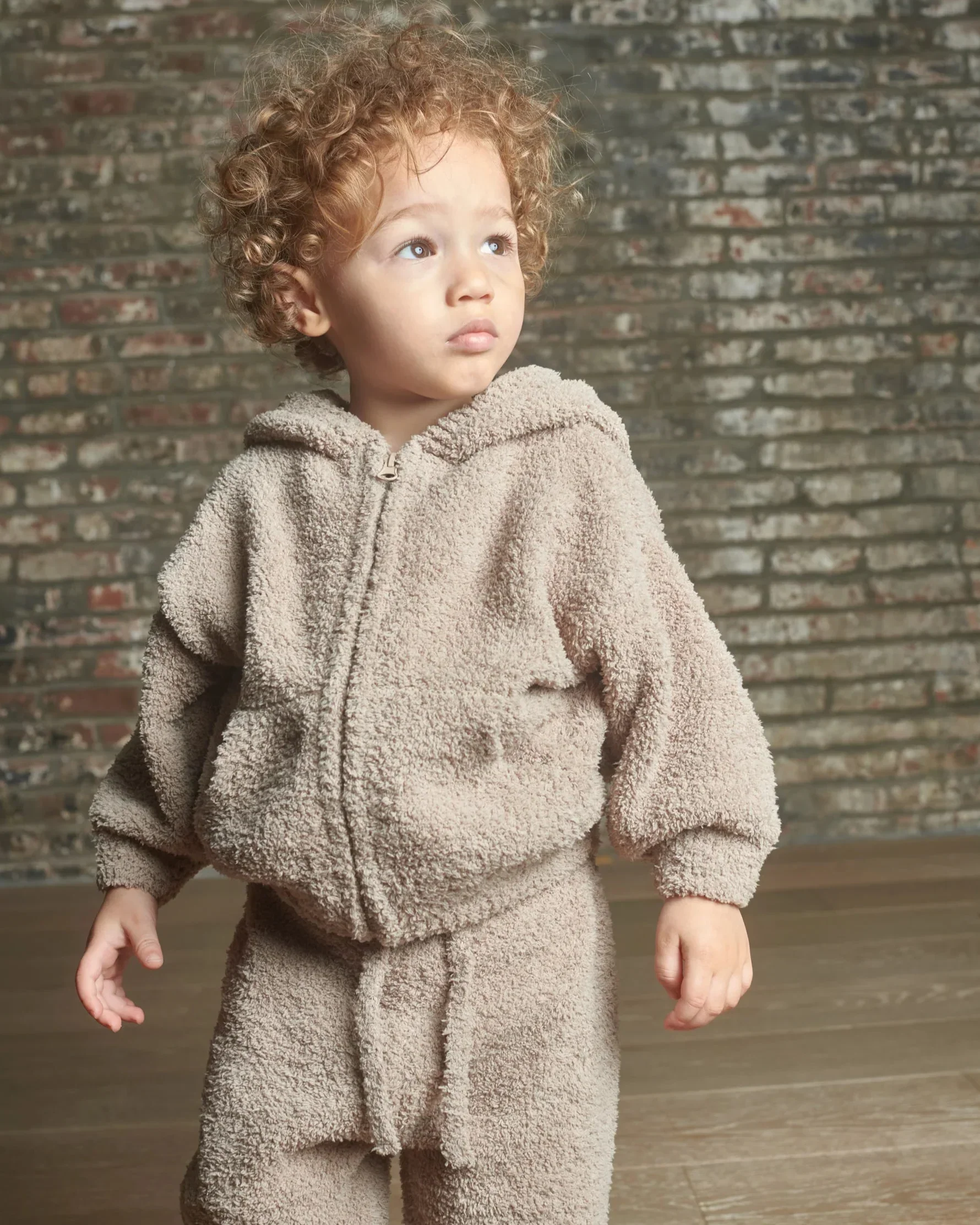 Zip Up Hoodie - Fuzzy | Taupe - Image 7