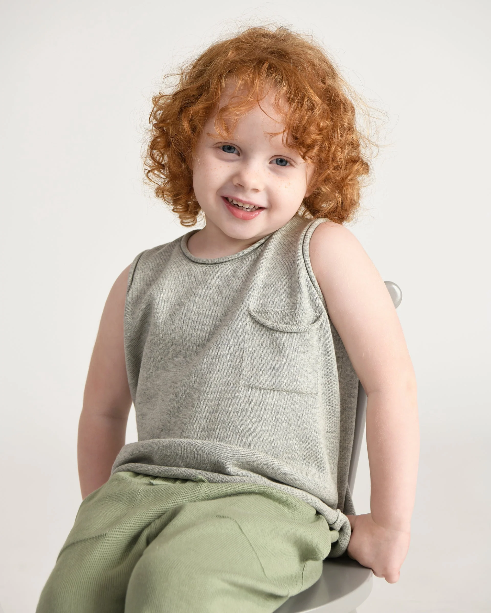 Boxy Cotton Tank Top | Heather Grey - Image 5