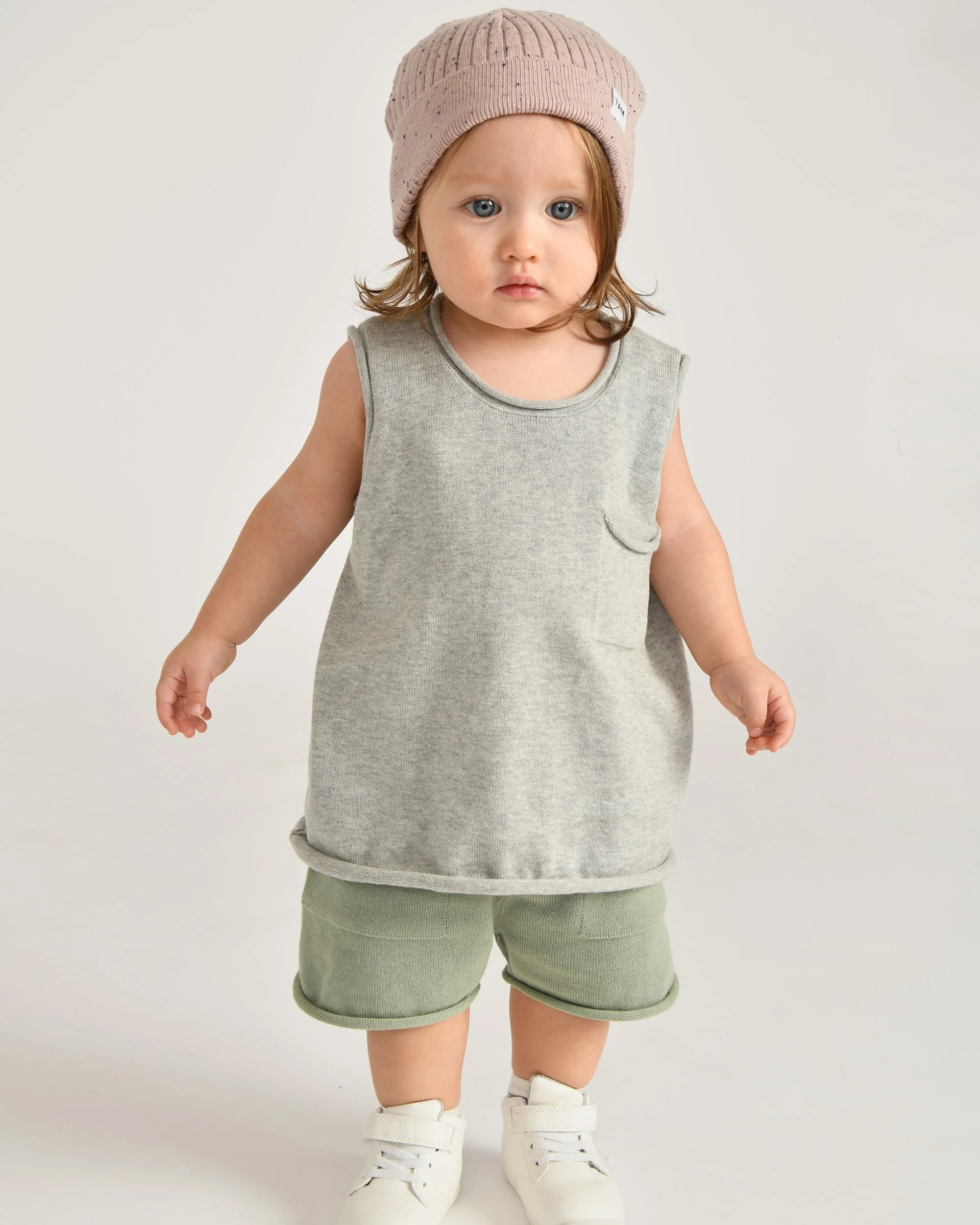 Boxy Cotton Tank Top | Heather Grey - Image 6