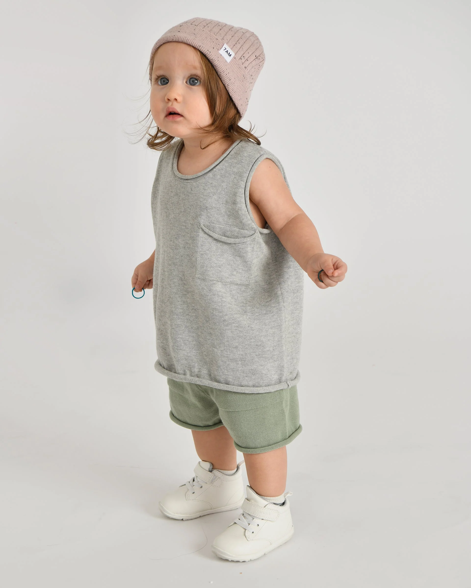 Boxy Cotton Tank Top | Heather Grey - Image 8