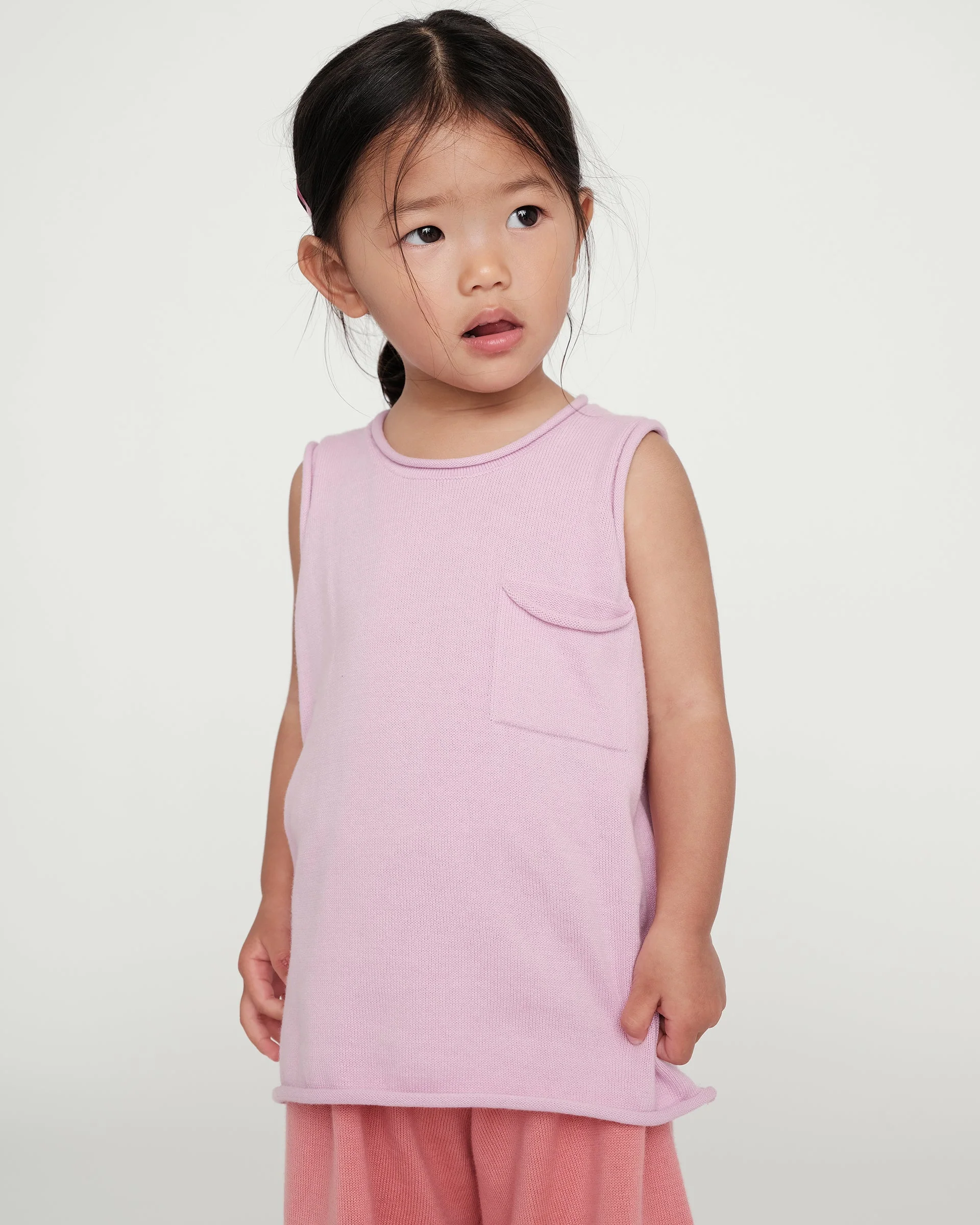 Boxy Cotton Tank Top | Pink - Image 2