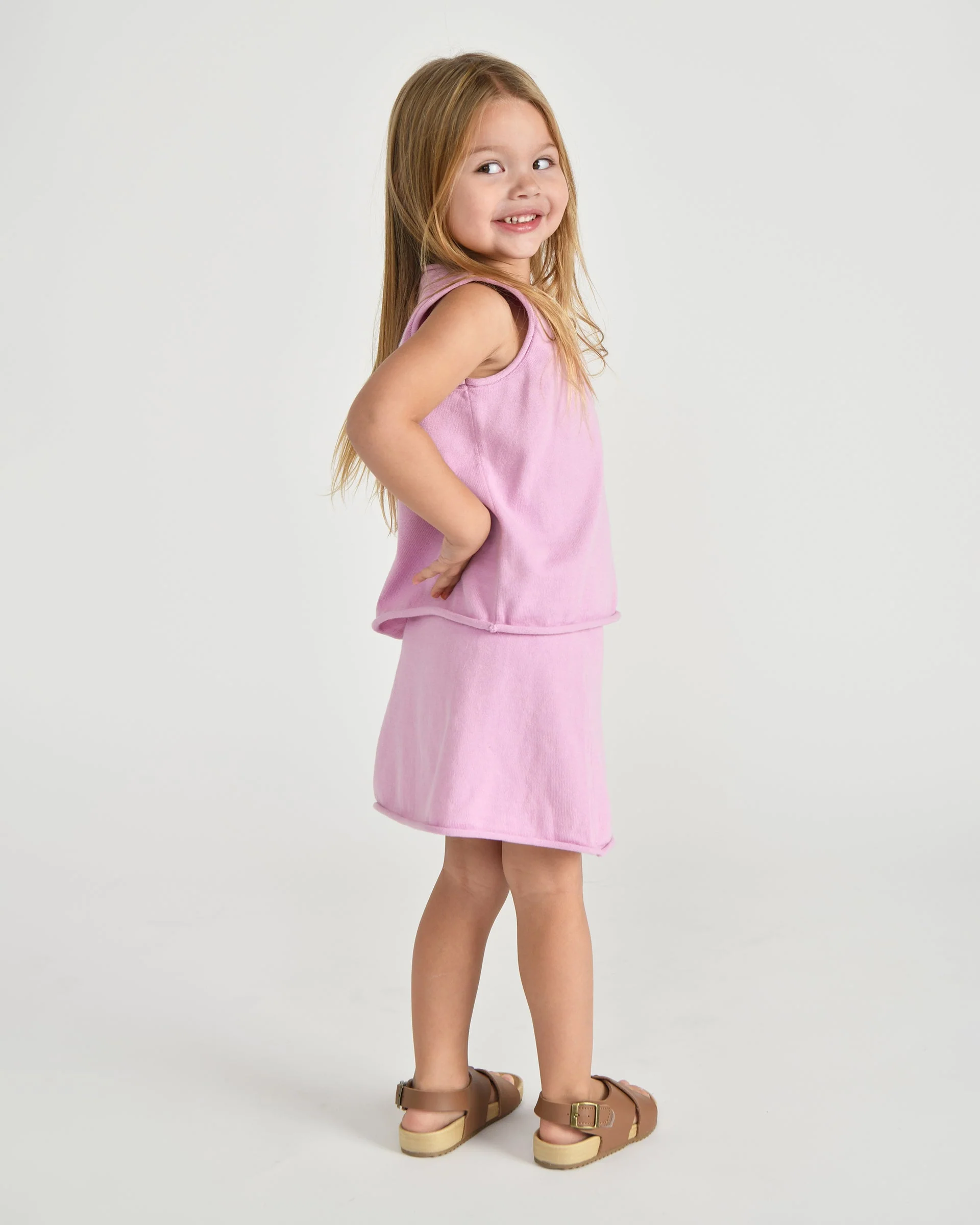 Boxy Cotton Tank Top | Pink - Image 9