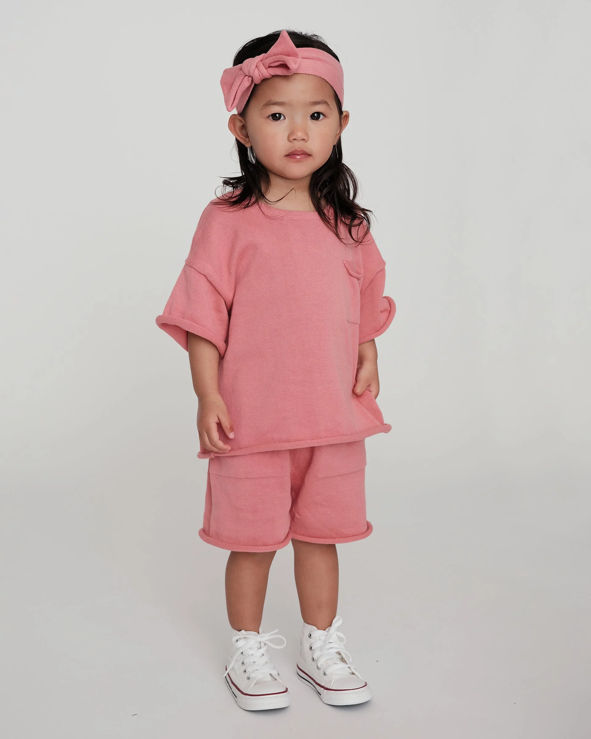 Boxy Cotton Tee Pocket | Coral - Image 2