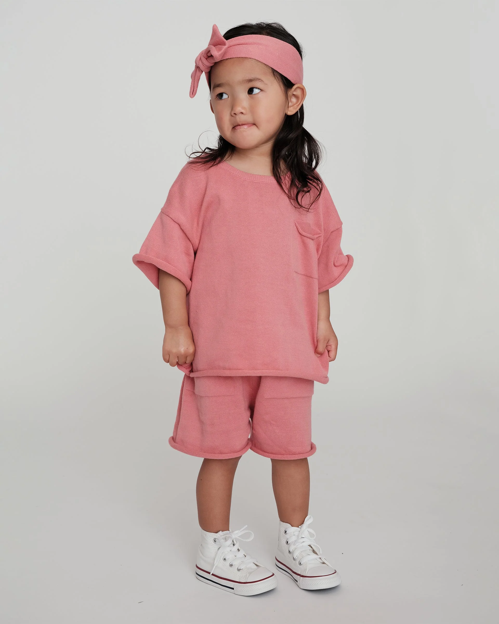 Boxy Cotton Tee Pocket | Coral - Image 3