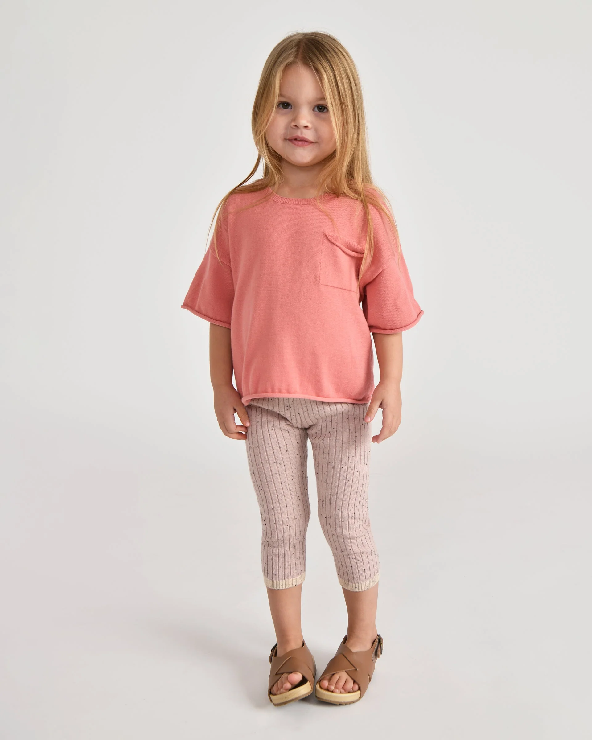 Boxy Cotton Tee Pocket | Coral - Image 5