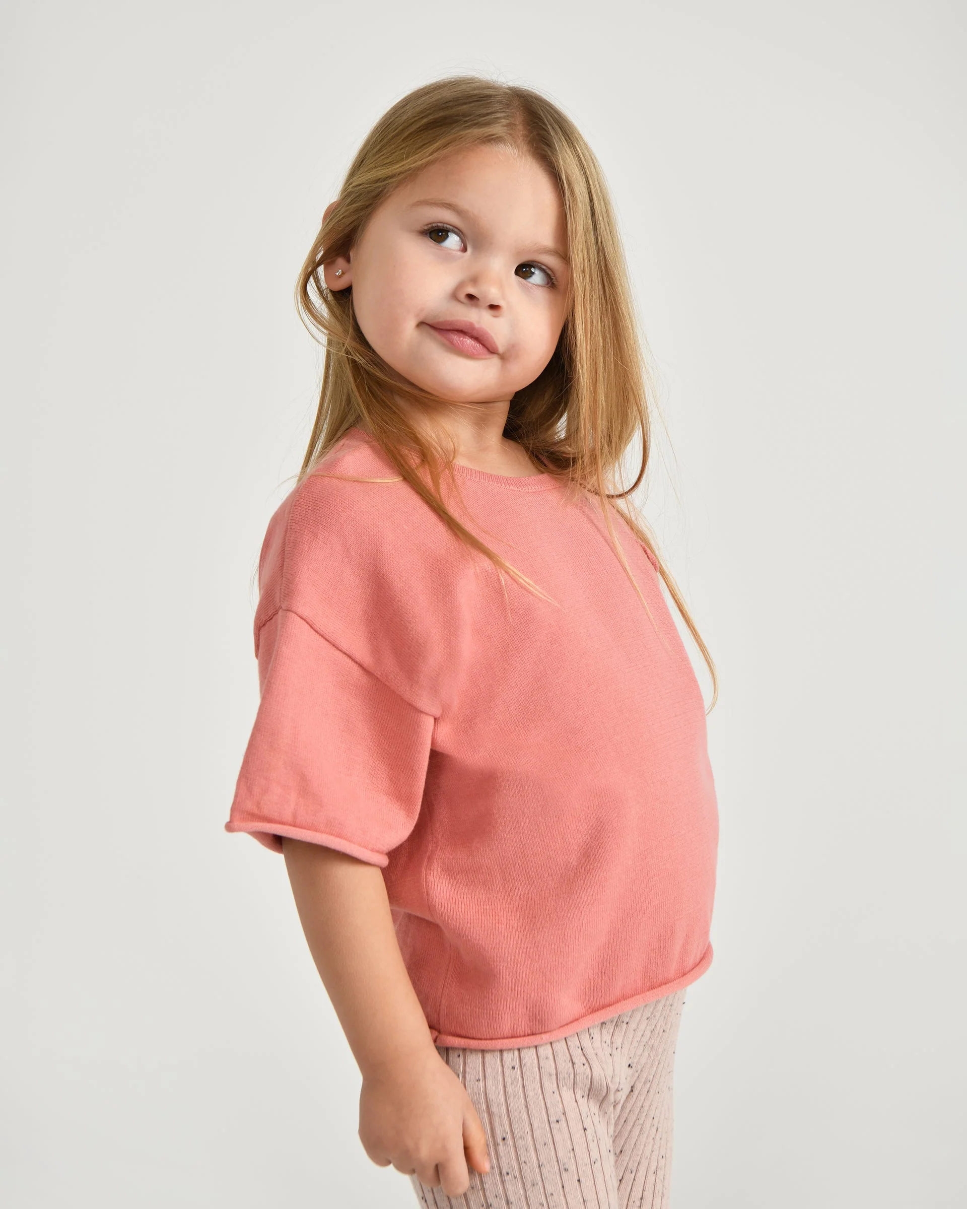 Boxy Cotton Tee Pocket | Coral - Image 6
