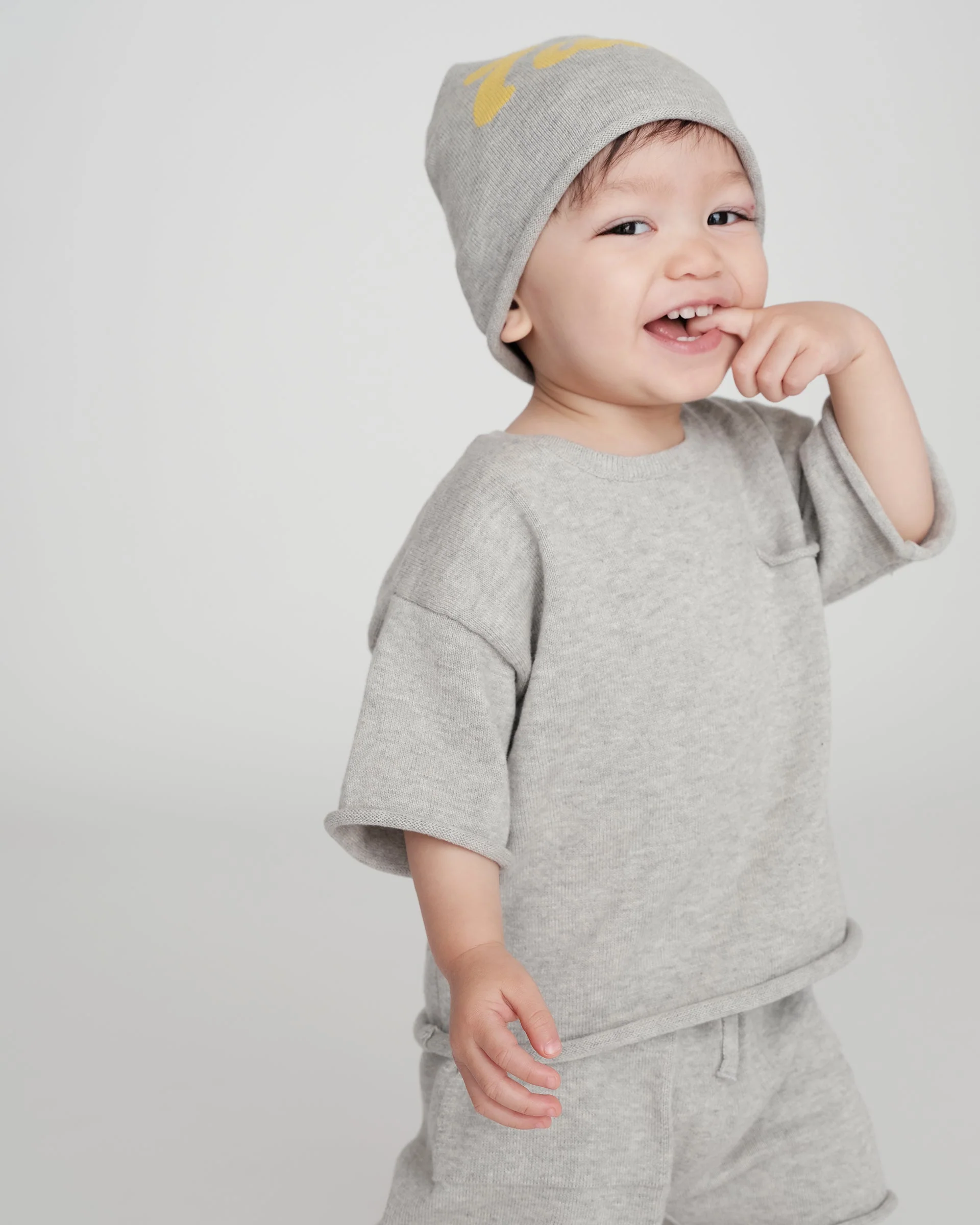 Boxy Cotton Tee Pocket | Heather Grey - Image 7