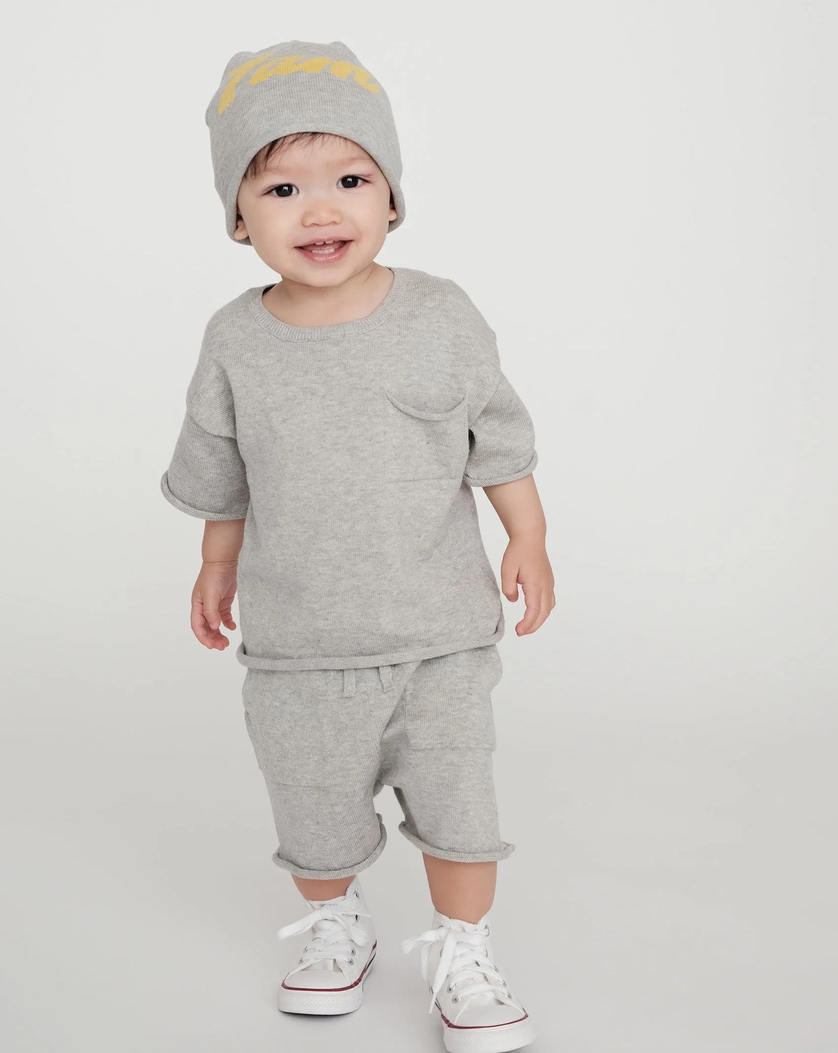 Boxy Cotton Tee Pocket | Heather Grey - Image 8