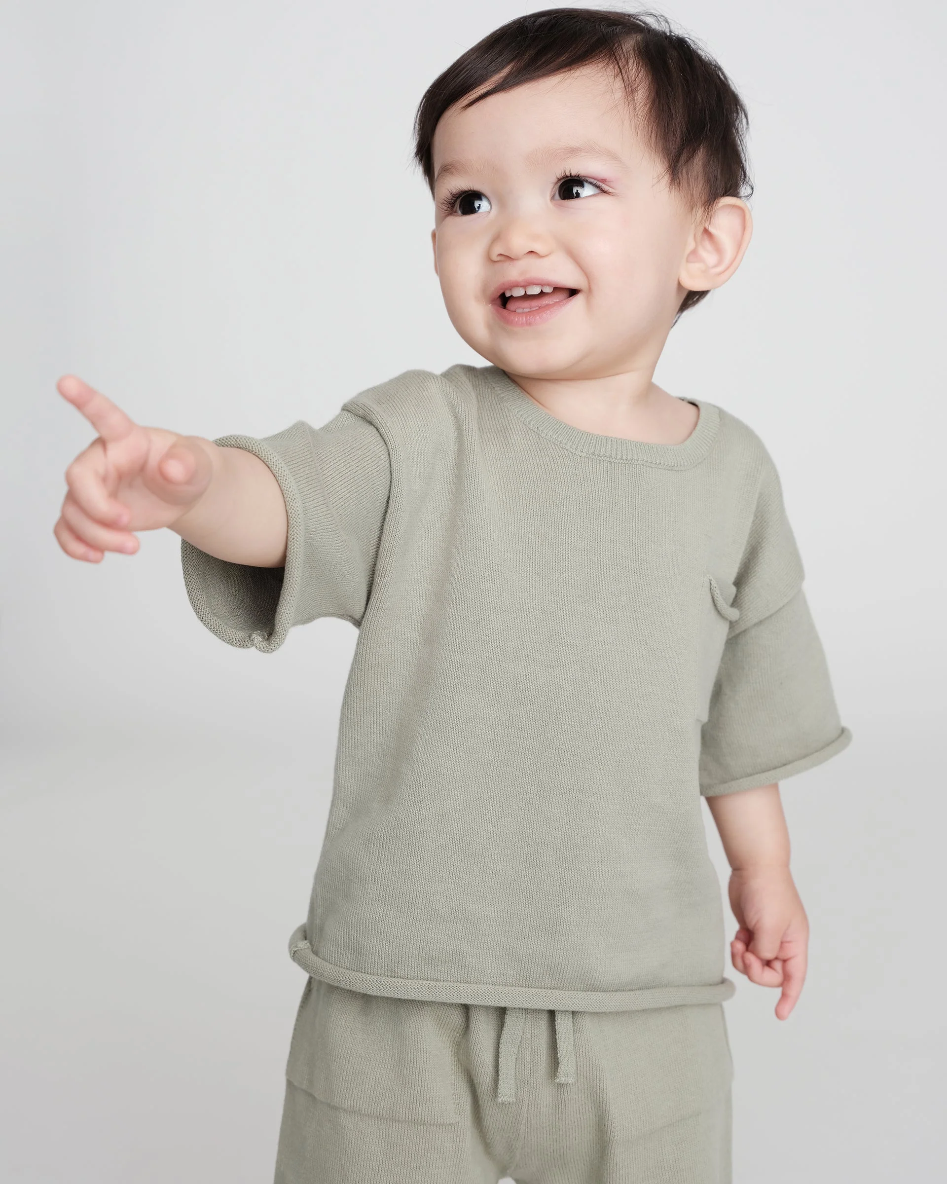 Boxy Cotton Tee Pocket | Sage - Image 4