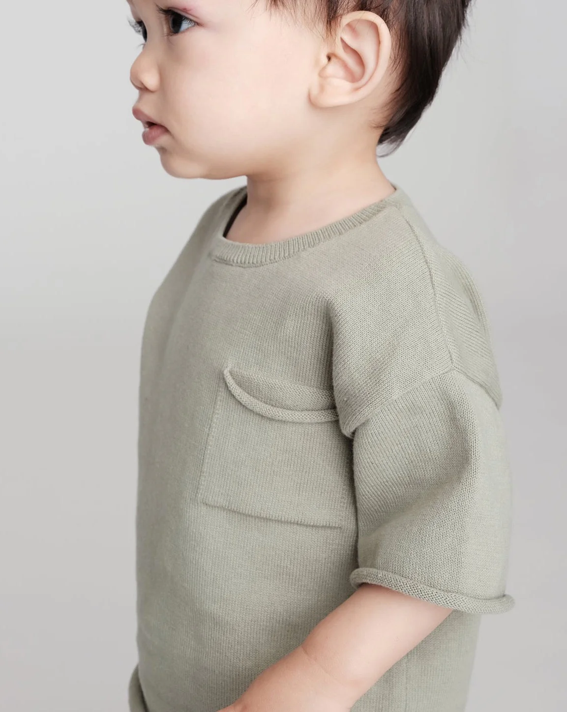Boxy Cotton Tee Pocket | Sage - Image 5