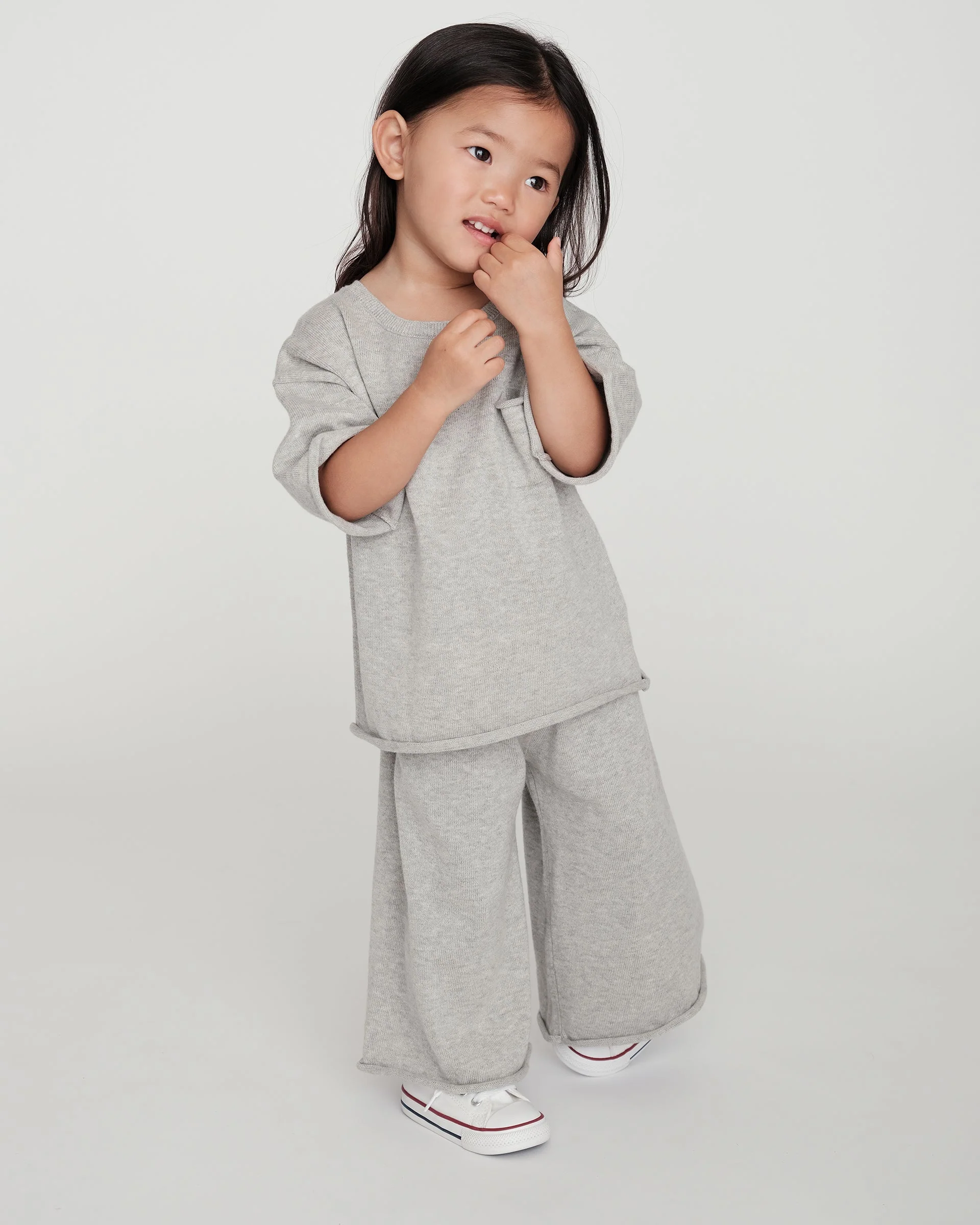 Boxy Cotton Wide Pants | Heather Grey - Image 10