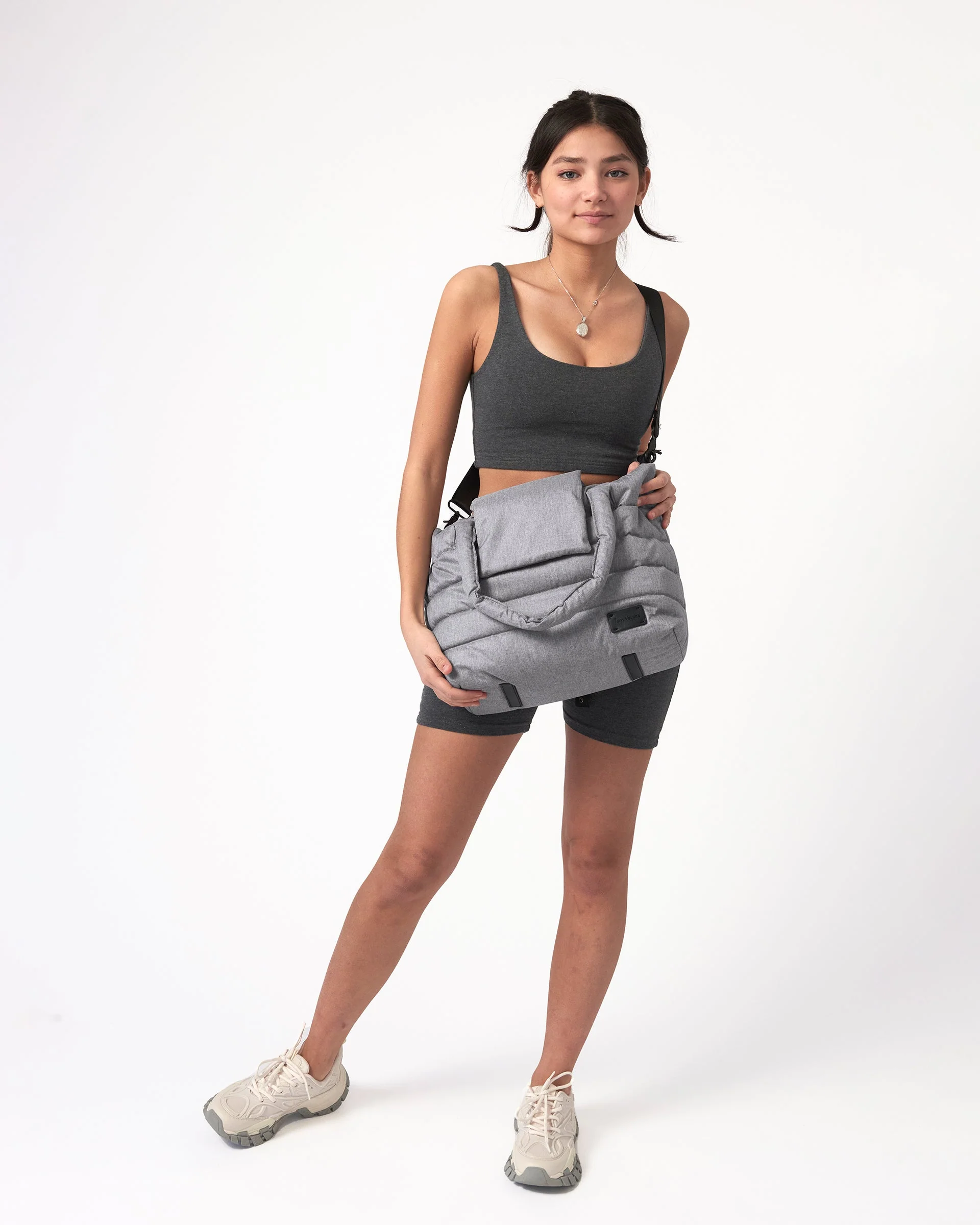 Capri Crossbody Tote | Heather Grey - Image 6