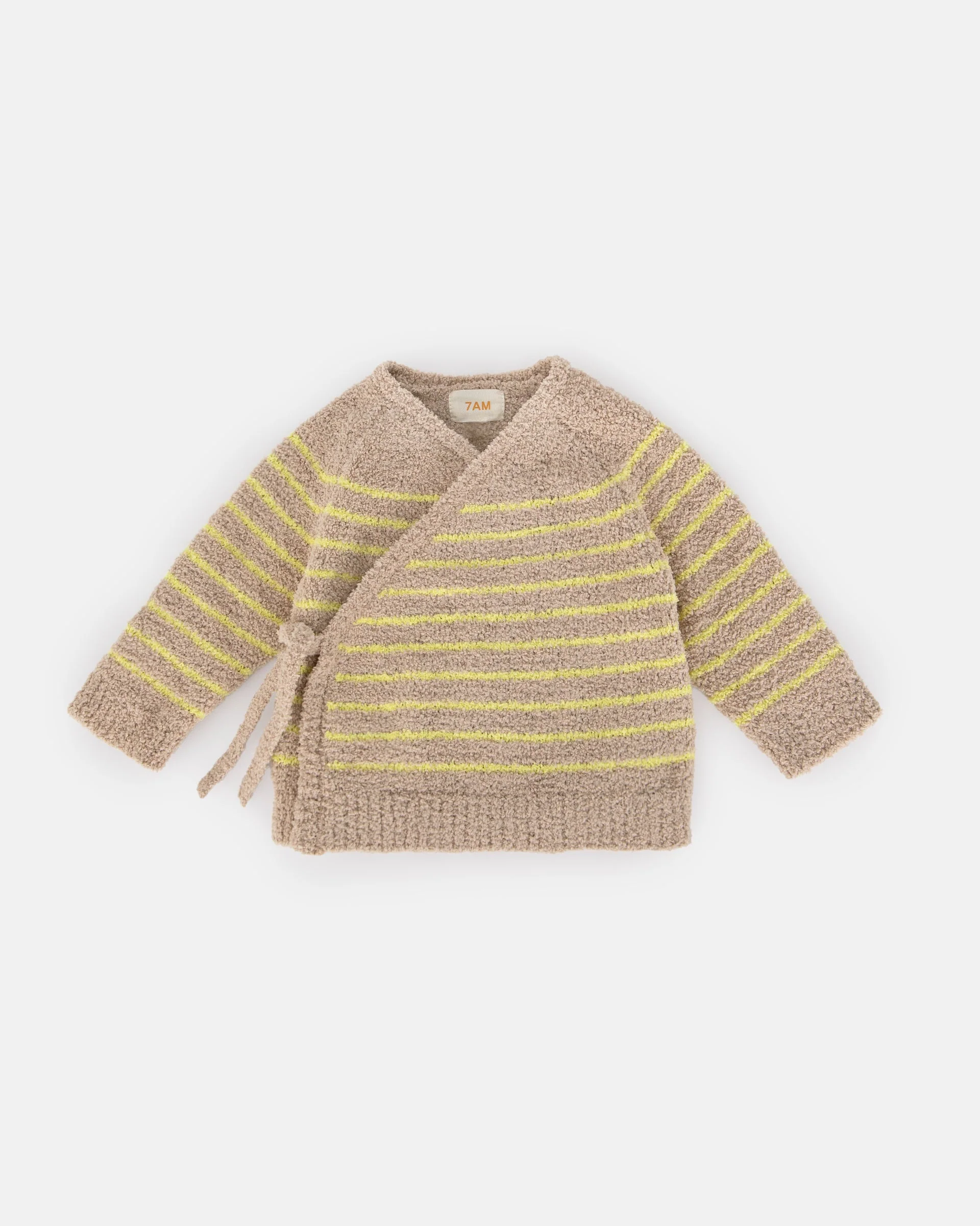 Wrap Top Striped - Fuzzy | Pecan/Chartreuse