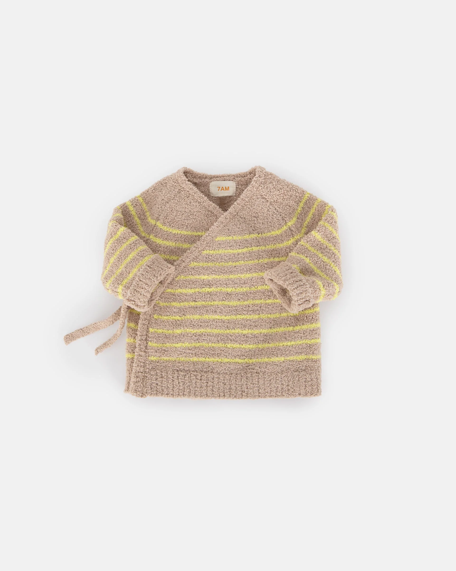 Wrap Top Striped - Fuzzy | Pecan/Chartreuse - Image 2