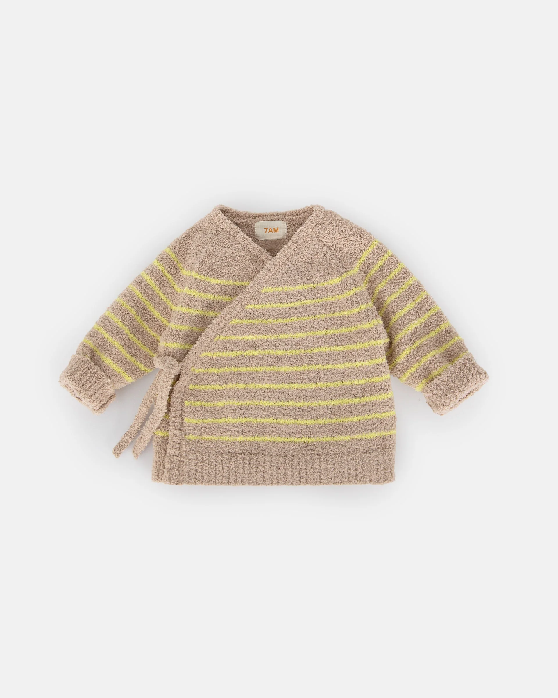 Wrap Top Striped - Fuzzy | Pecan/Chartreuse - Image 3